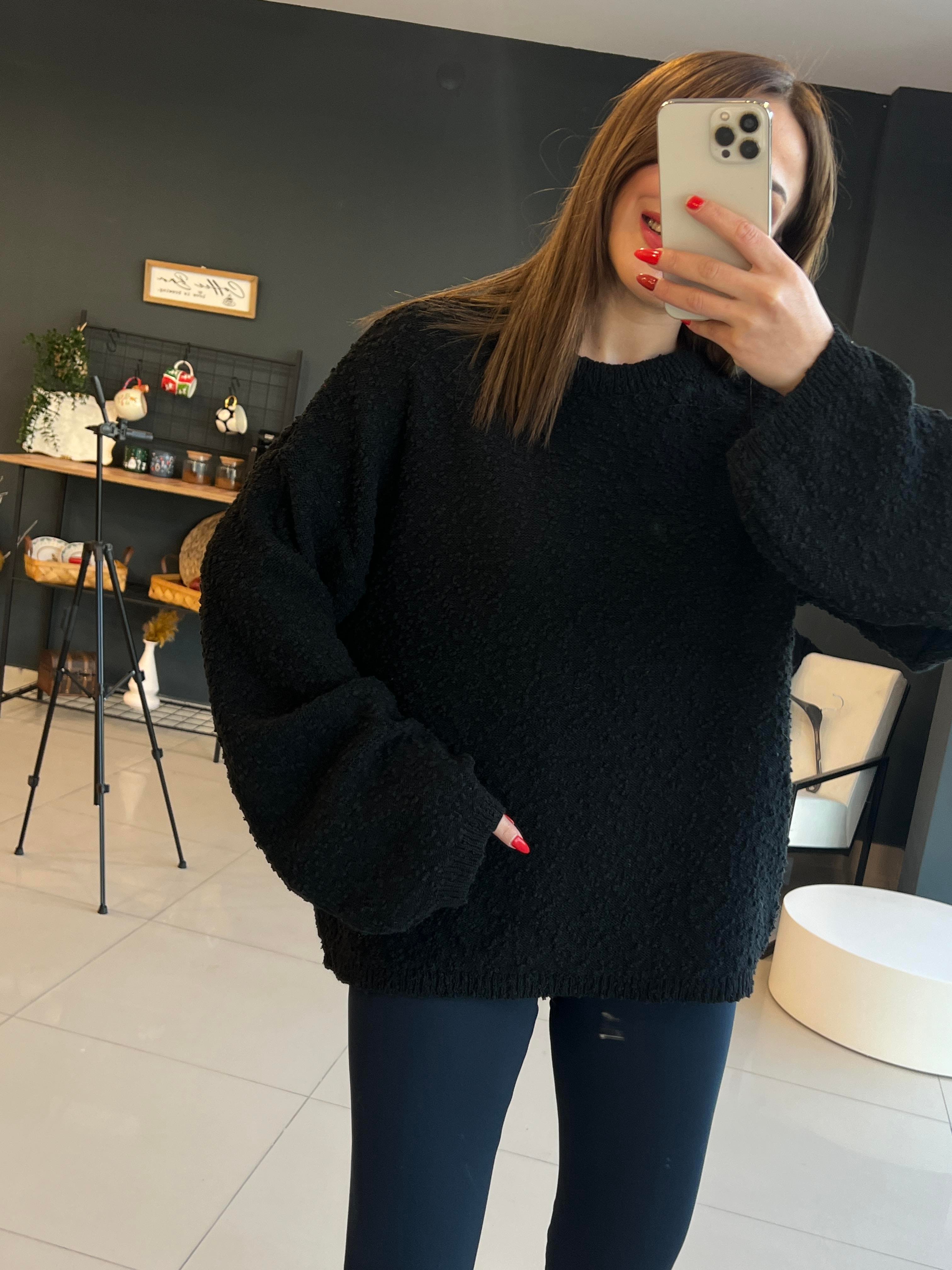 YUMUŞAK DOKULU BASİC KAZAK SİYAH