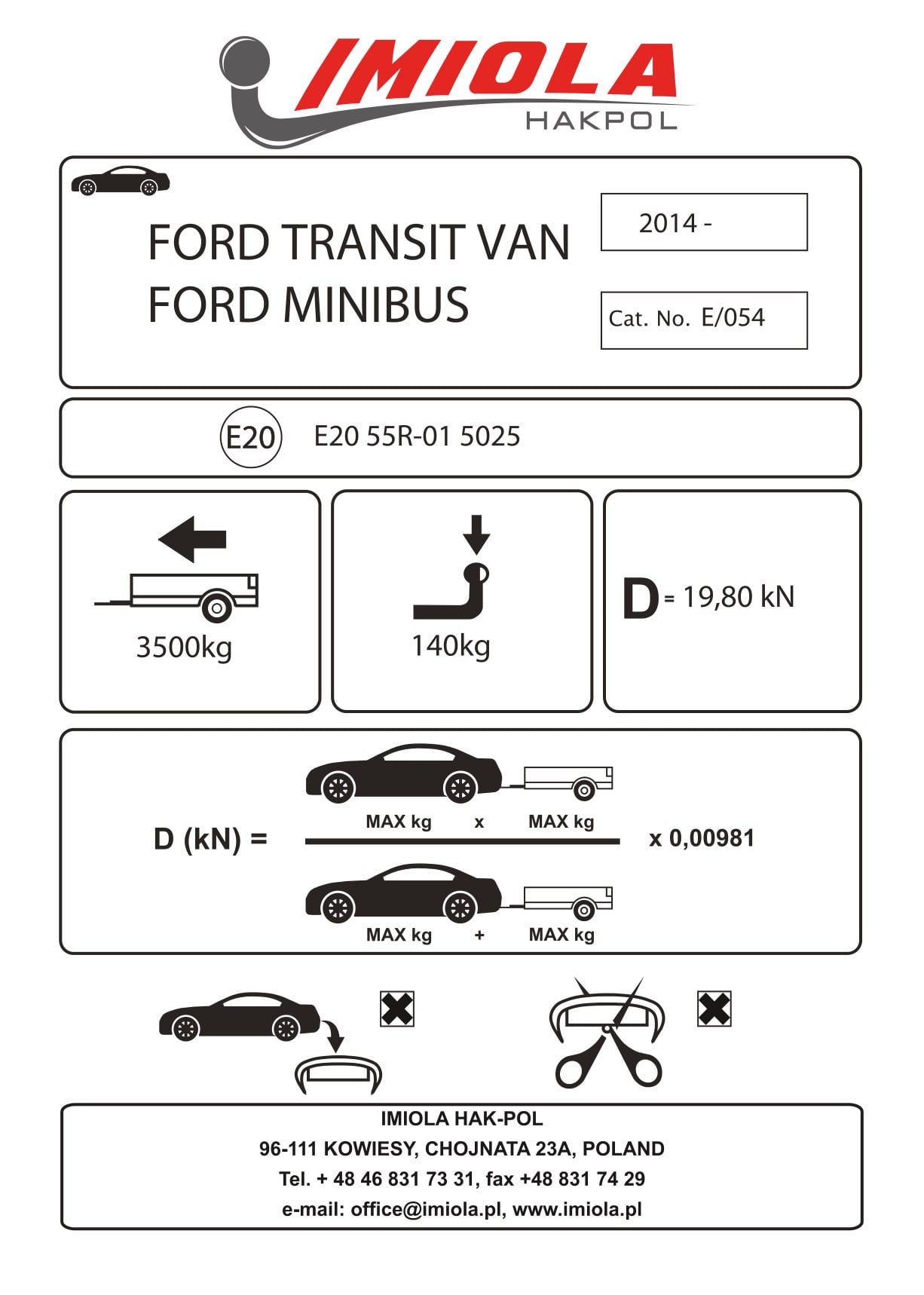 Hak-Pol Ford Transit 2014 Sonrası Panelvan  Çeki Demiri