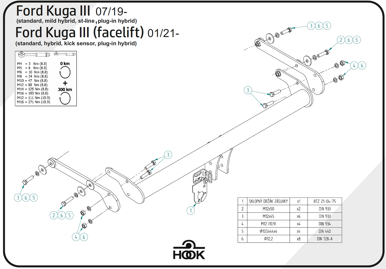 HOOK-Ford Kuga 2019 Sonrası  Çeki Demiri