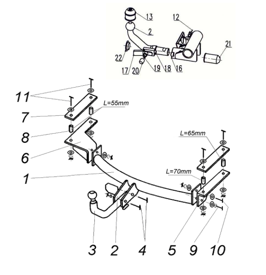 HOOK-OPEL Astra (G) 1998-2009 Çeki Demiri Sedan , Hatchback , Coupe