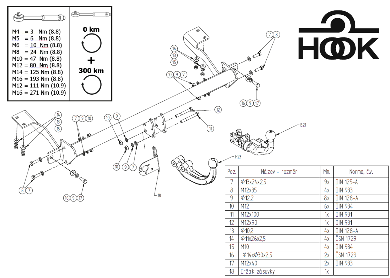 HOOK-Peugeot Rifter 2018 Sonrası  Çeki Demiri Kısa Şasi