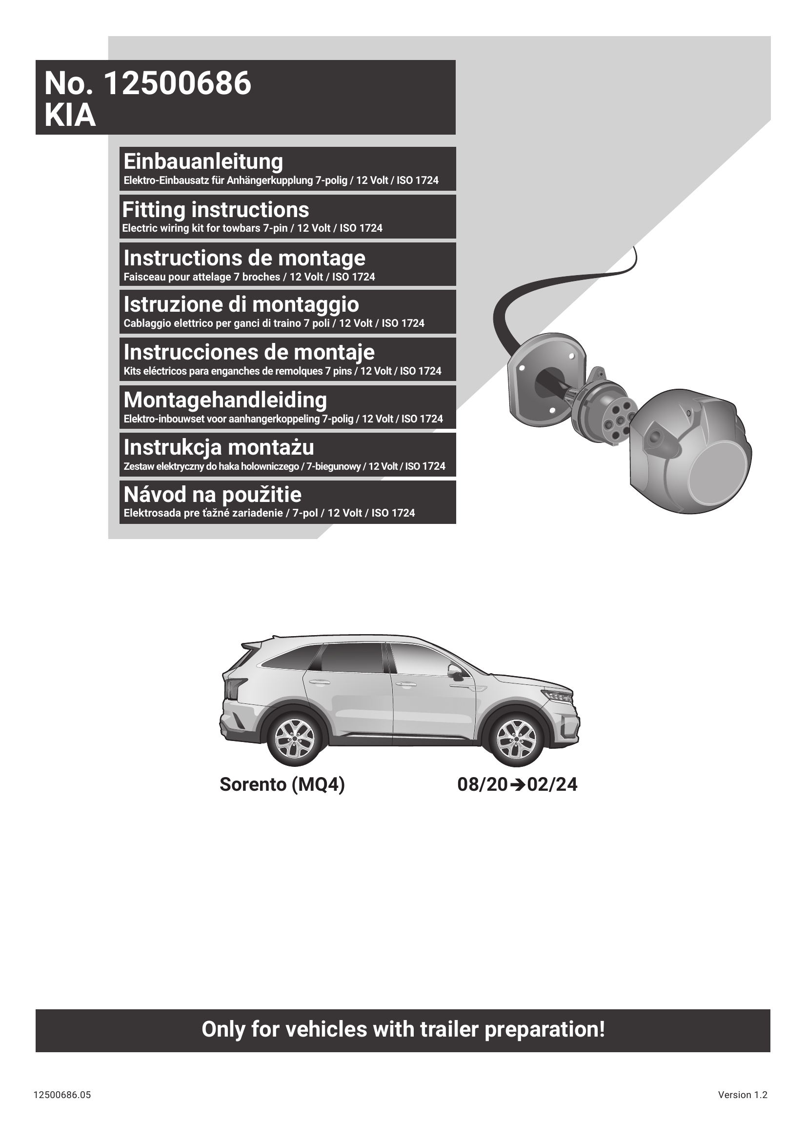 Sorento MQ4 2020→ 2024 Römork Elektrik Tesisatı 13 Pin | 