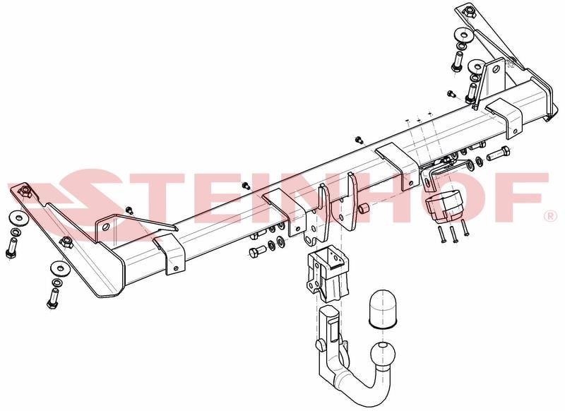 Volkswagen Caddy  2004-2020 Dikey Sökülür Çeki Demiri 