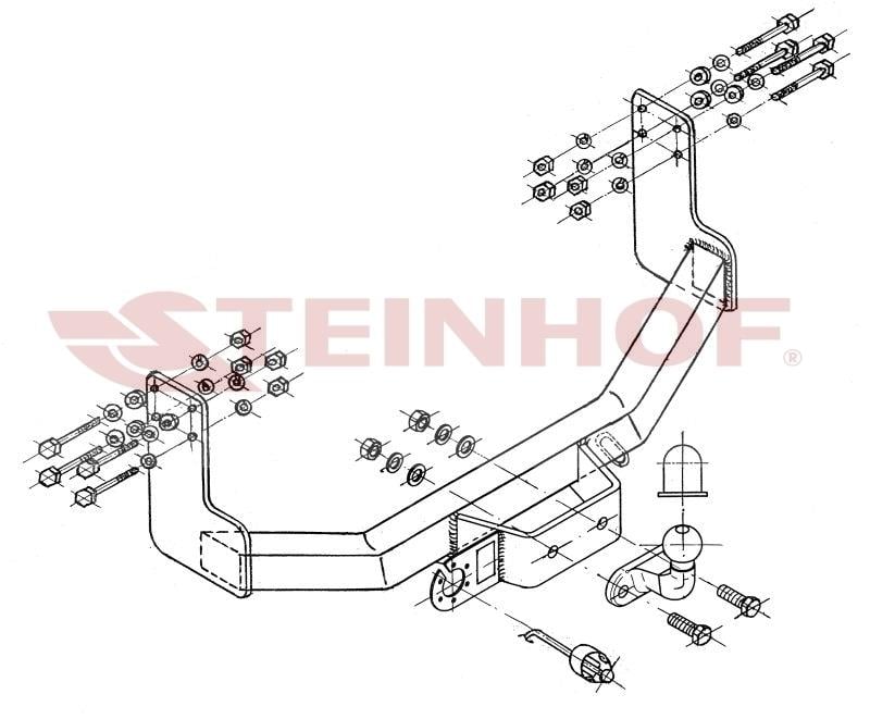 VW LT 28-35 1995-2006 Çift teker,Basamaklı Panelvan Çeki demiri