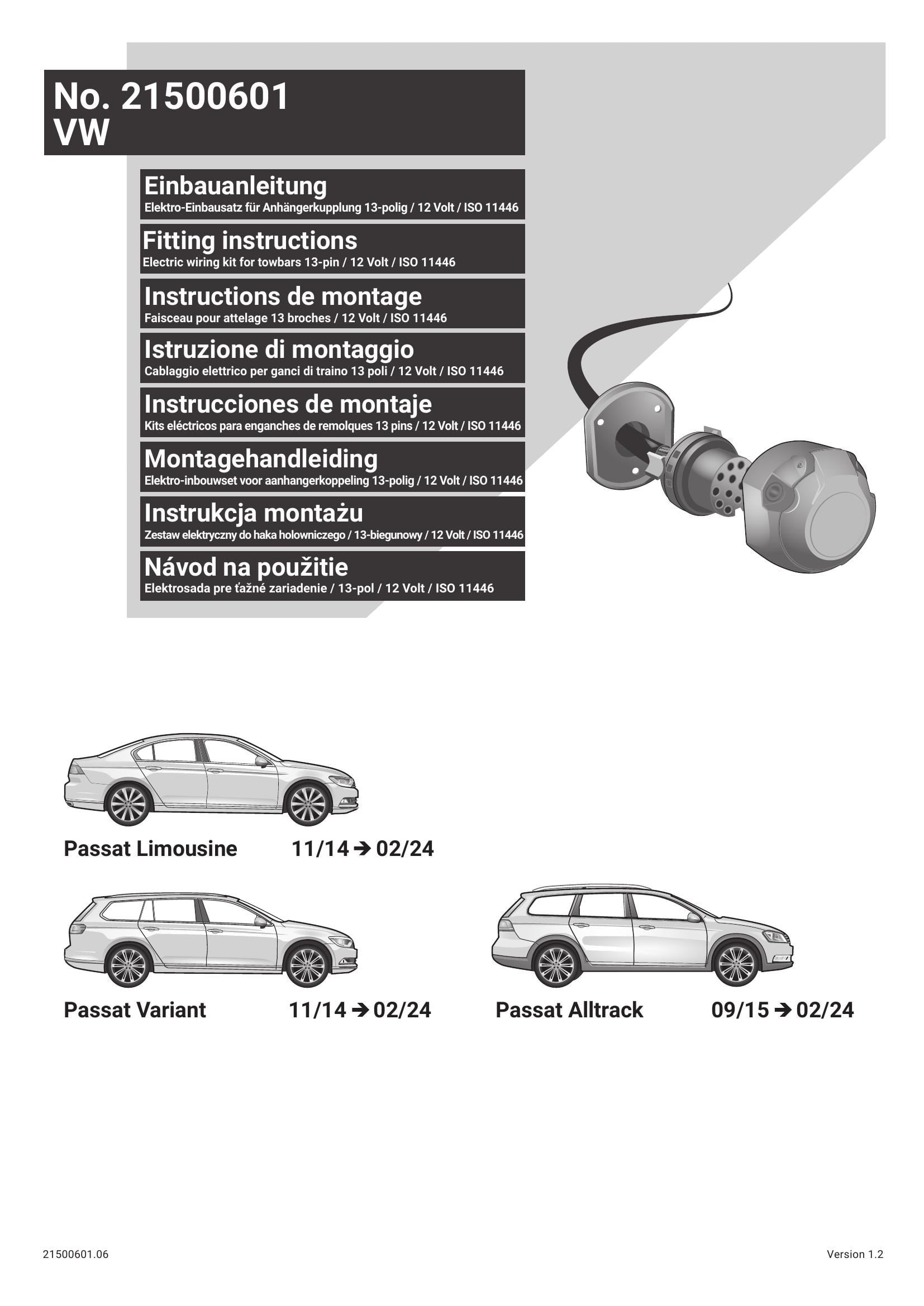 VW Passat 2014-2024 Sedan, Stationwagon  13 P Orijinal Tesisat 