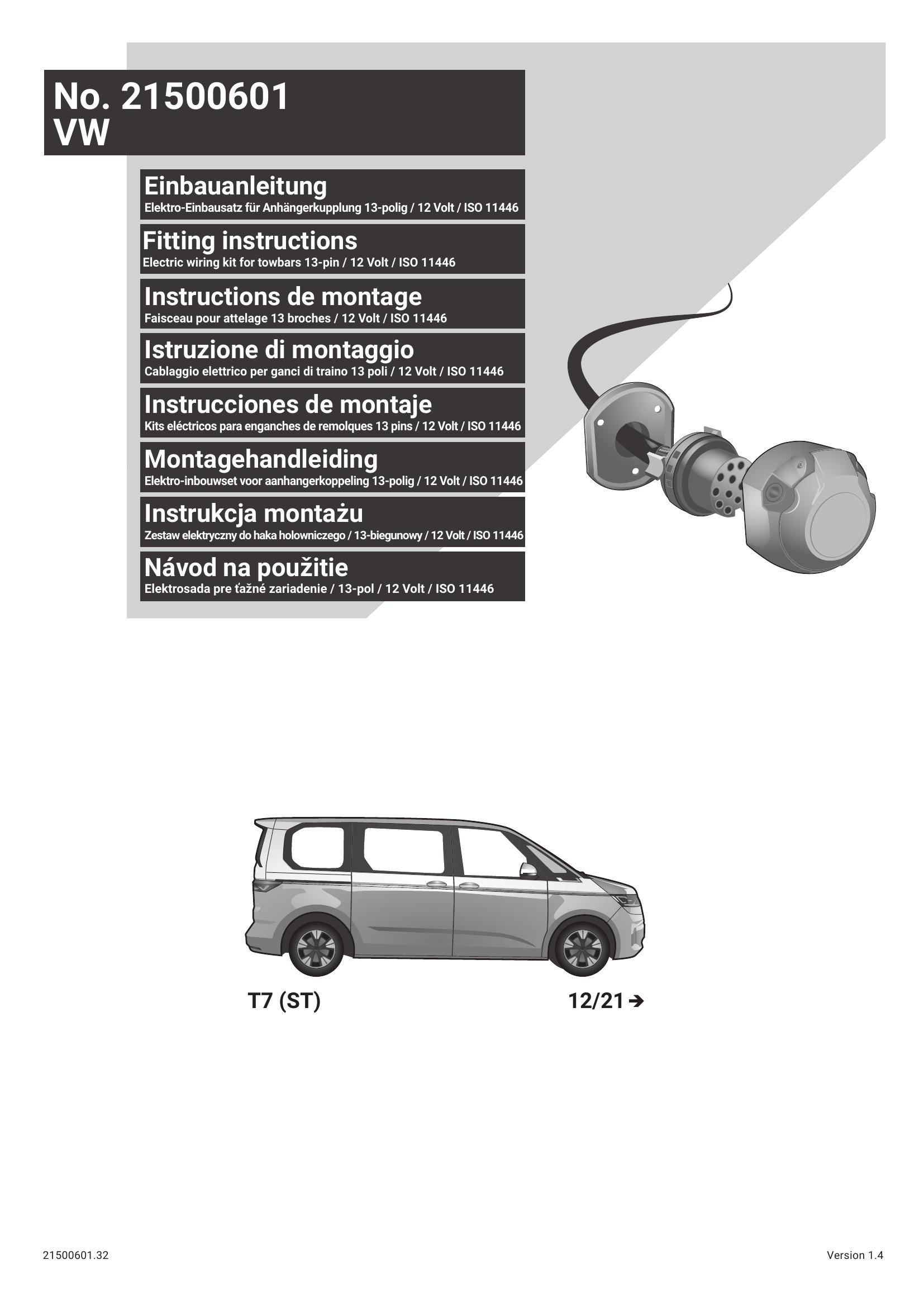 VW T7 2021 Sonrası 13 P Orijinal Tesisat 