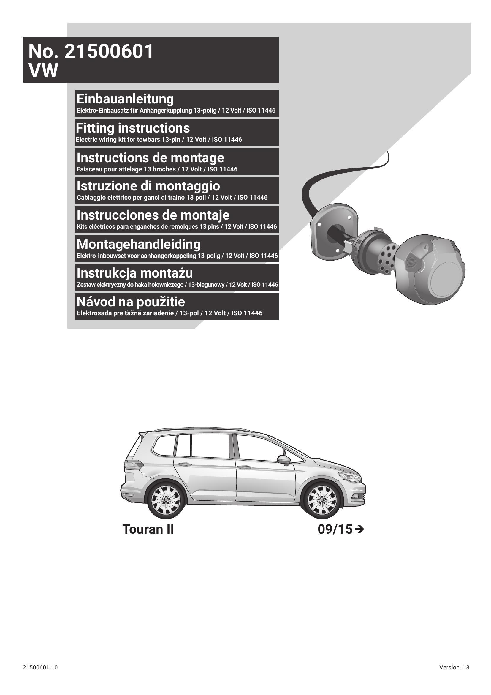 VW Touran 2015 Sonrası   13 P Orijinal Tesisat 
