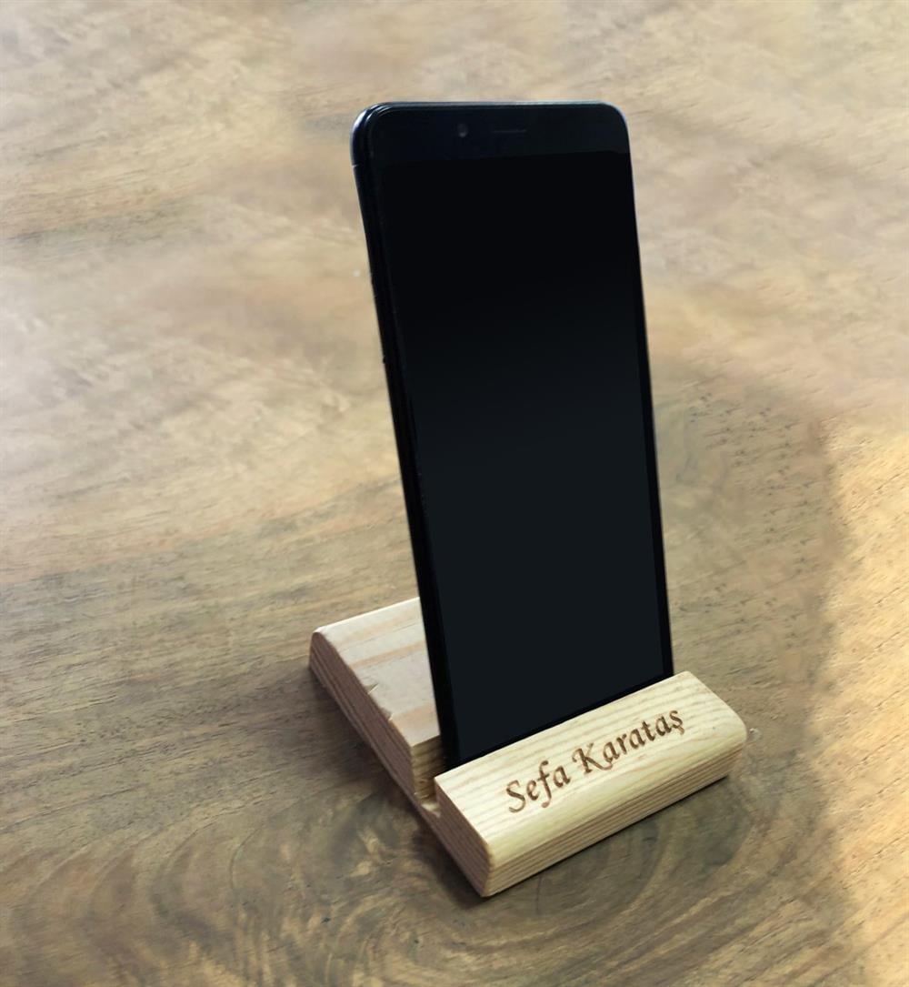 Ahşap Kazıma Telefon Tutucu (Lazer Kazıma)