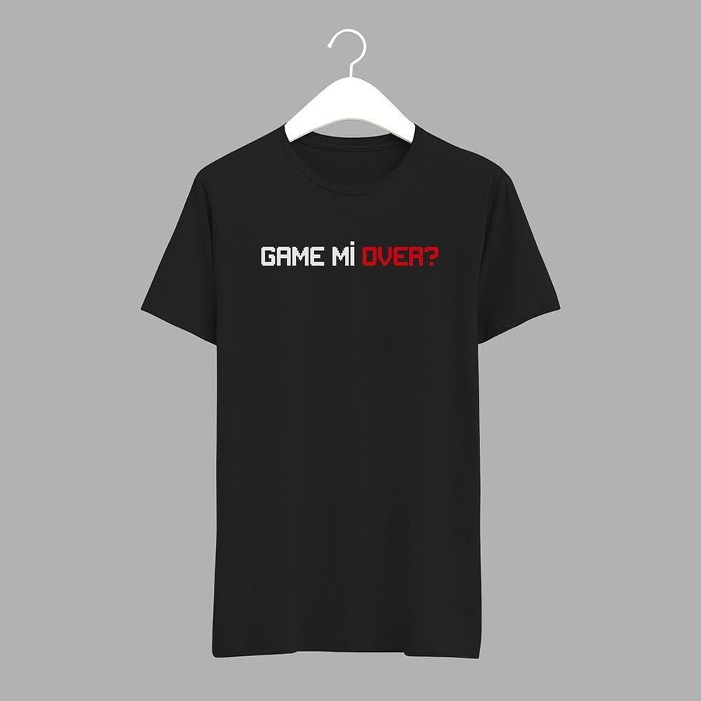 Siyah / Beyaz Tişört ( Game Mi Over  ) Yazılı