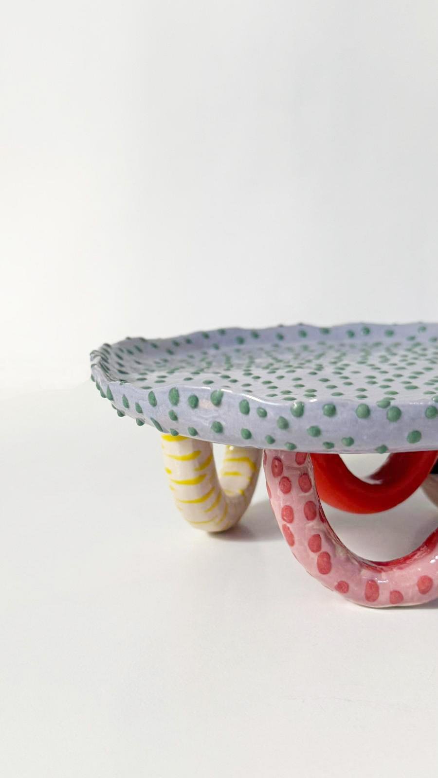 Pop-Art Midi Ayaklı Sunum Tabağı