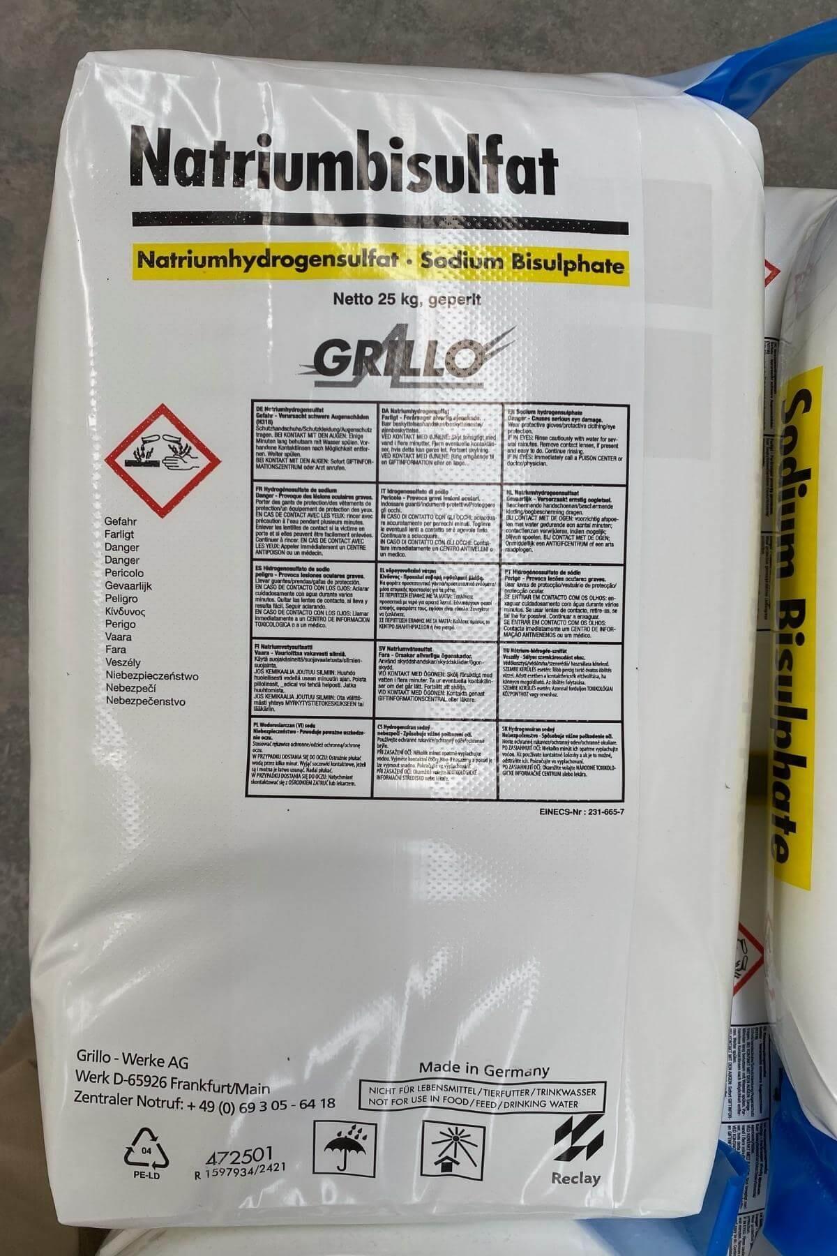 Grillo Havuz PH Düşürücü 25 KG Yüksek Etkili Toz Havuz Kimyasalı