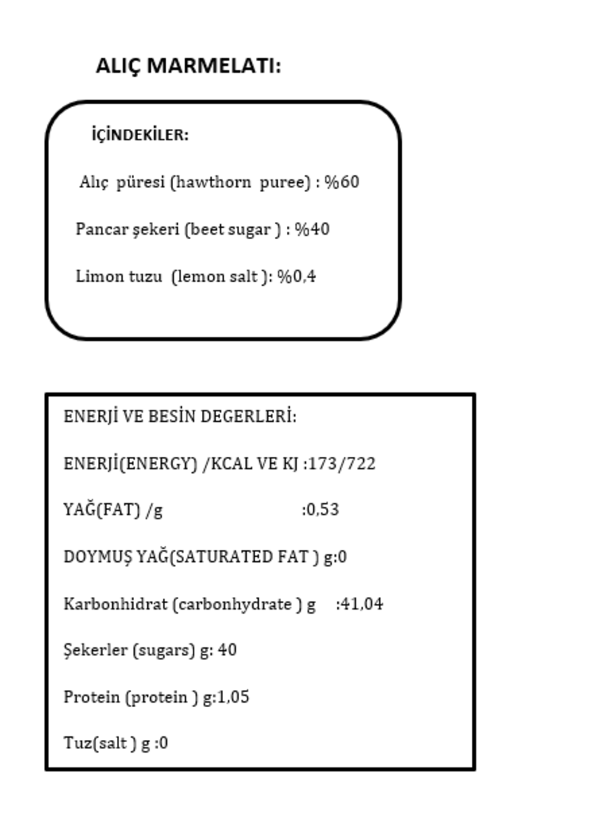 830 Gr Alıç Marmelatı