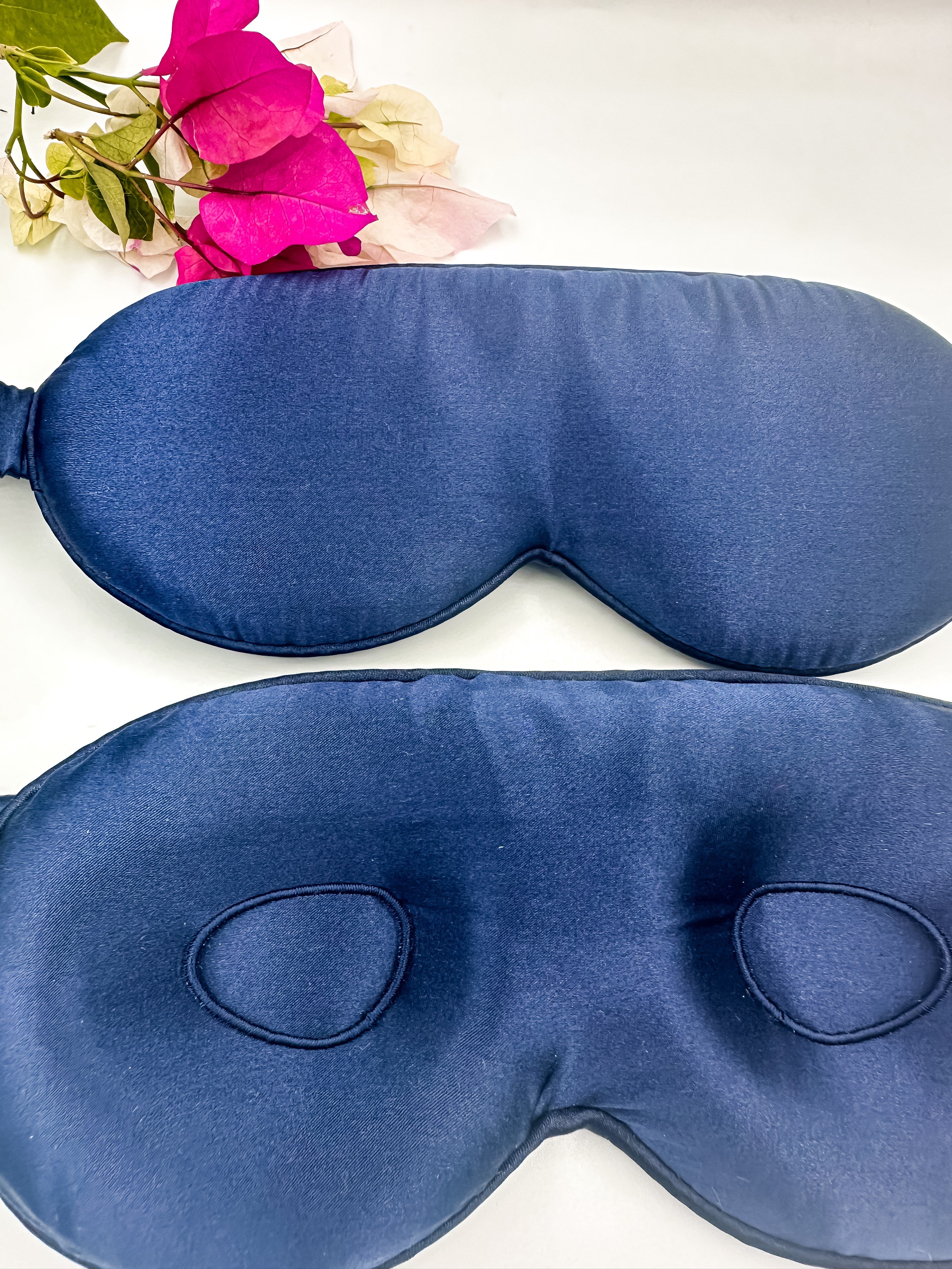  'Sleep & Glow' Üç Boyutlu Tam Karanlık Uyku Maskesi Göz Bandı (Lacivert)