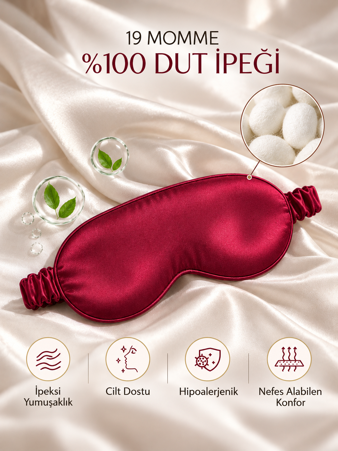  'Sleep & Glow' Üç Boyutlu Tam Karanlık Uyku Maskesi Göz Bandı (Gece Narı) 
