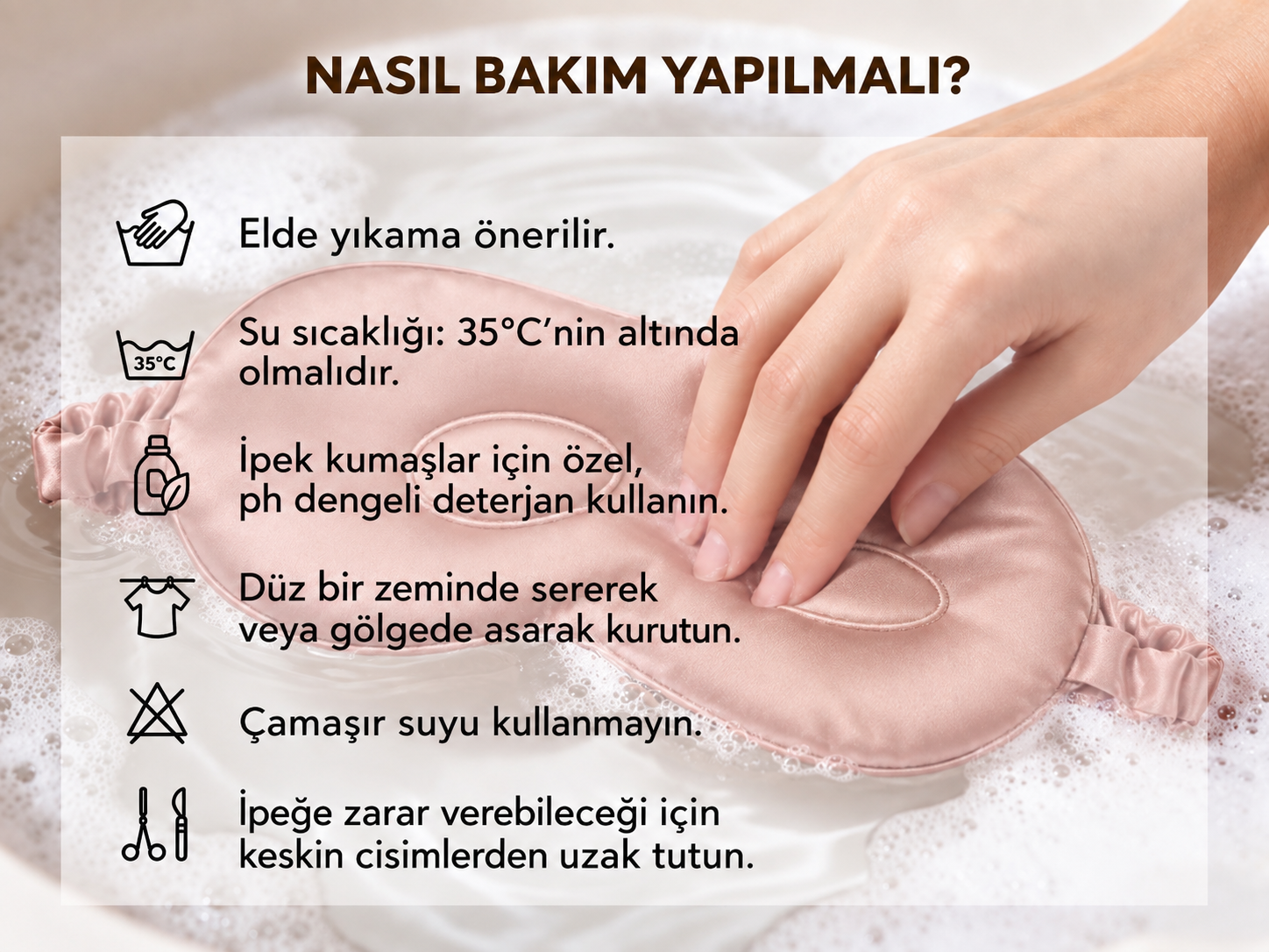  'Sleep & Glow' Üç Boyutlu Tam Karanlık Uyku Maskesi Göz Bandı (Gül Pembe)