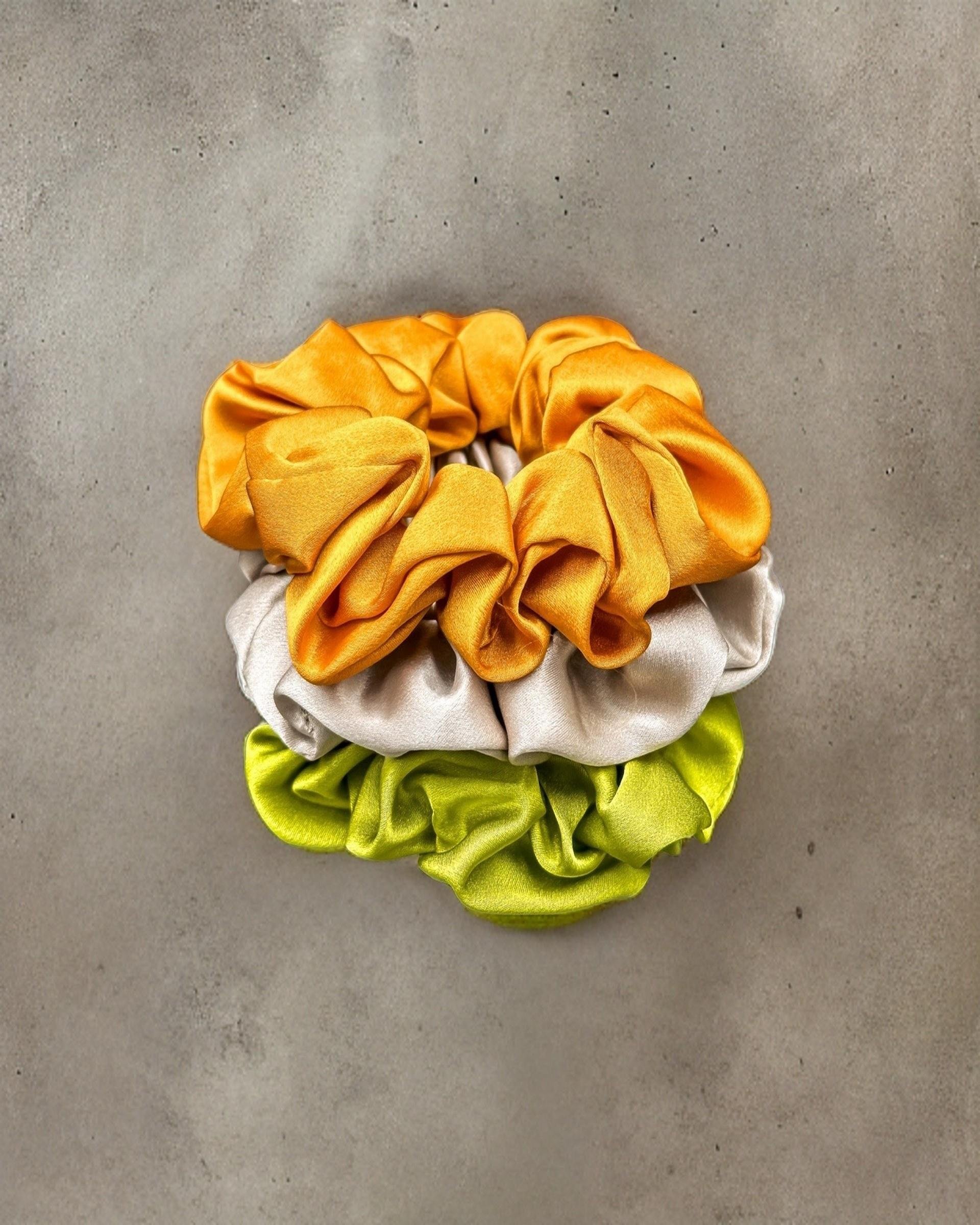 3'lü Orta Boy Saf İpek Saç Tokası Seti 