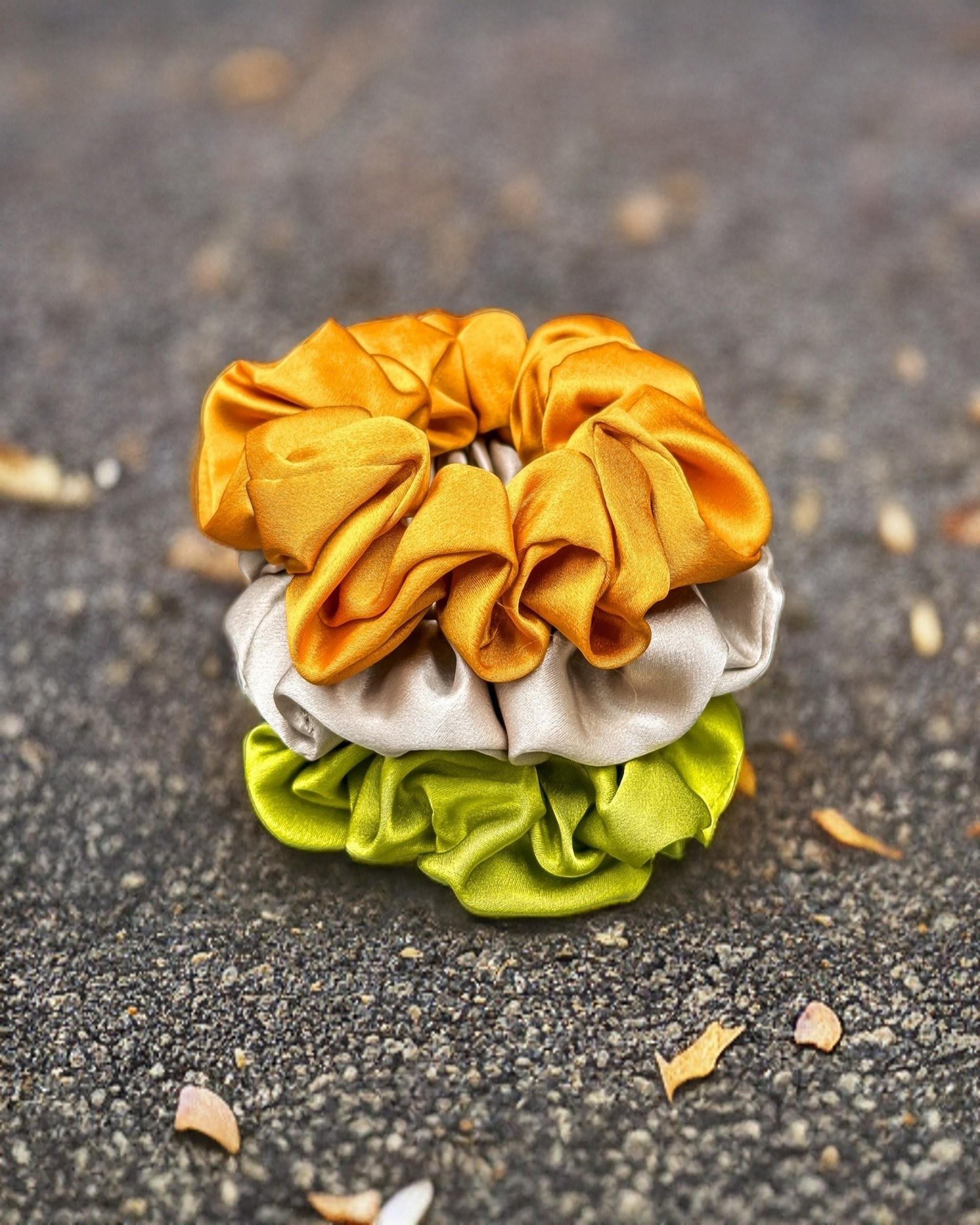 3'lü Orta Boy Saf İpek Saç Tokası Seti 