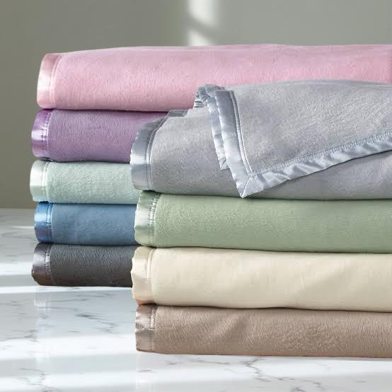 Light Green Satin Edged Pure Silk Blanket
