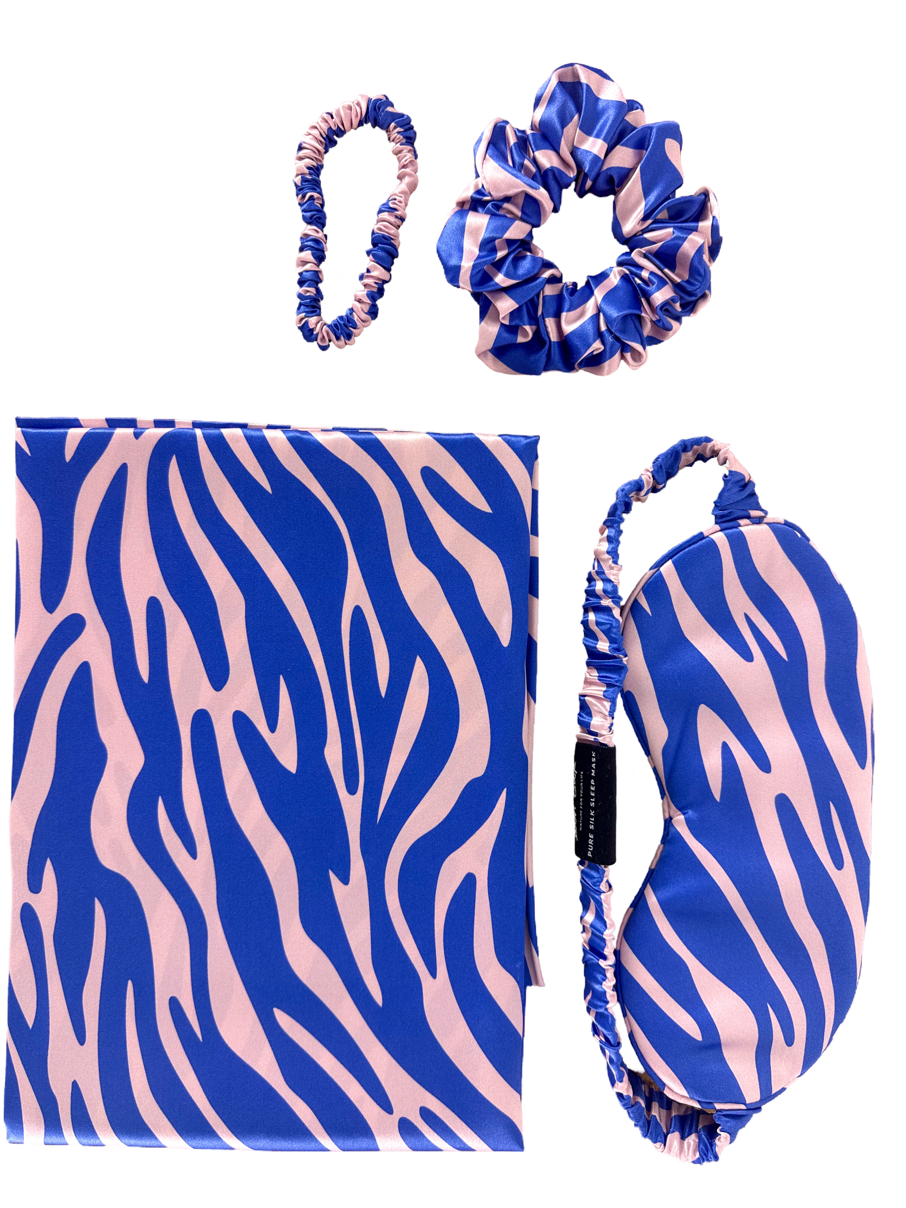 Blue Ripple - 22 momme Saf İpek ICON SILK Dream Seti