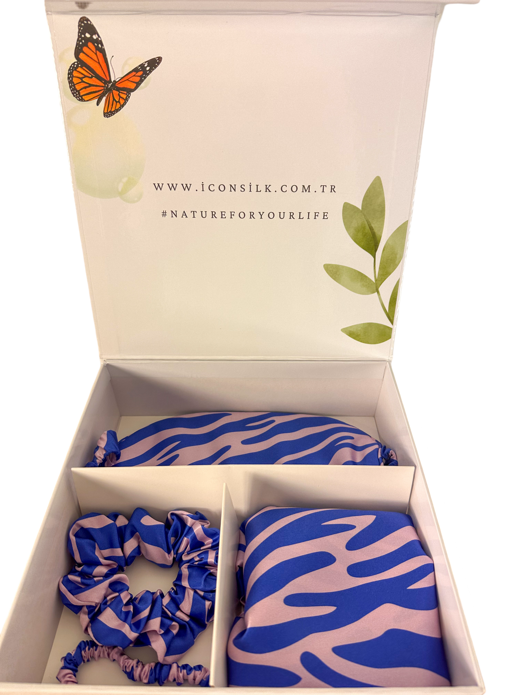 Blue Ripple - 22 momme Saf İpek ICON SILK Dream Seti