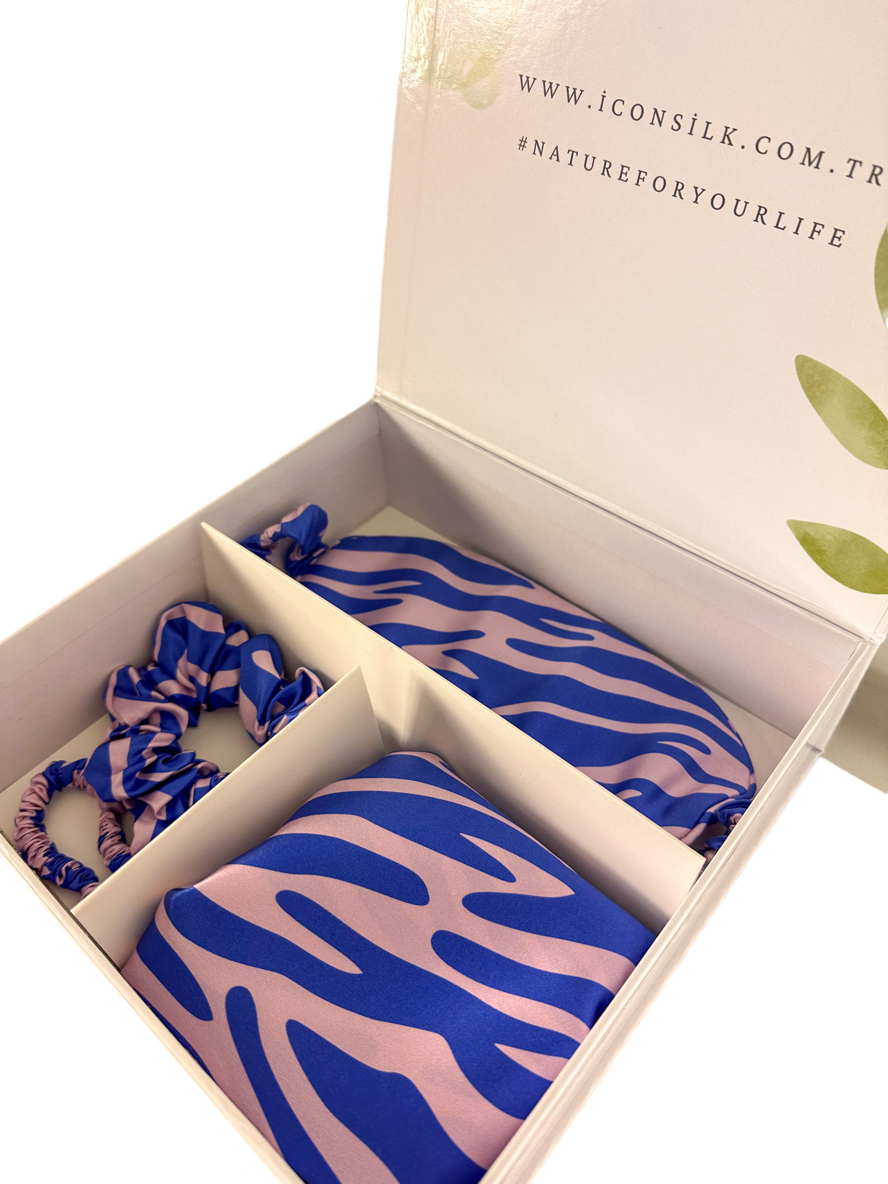 Blue Ripple - 22 momme Saf İpek ICON SILK Dream Seti