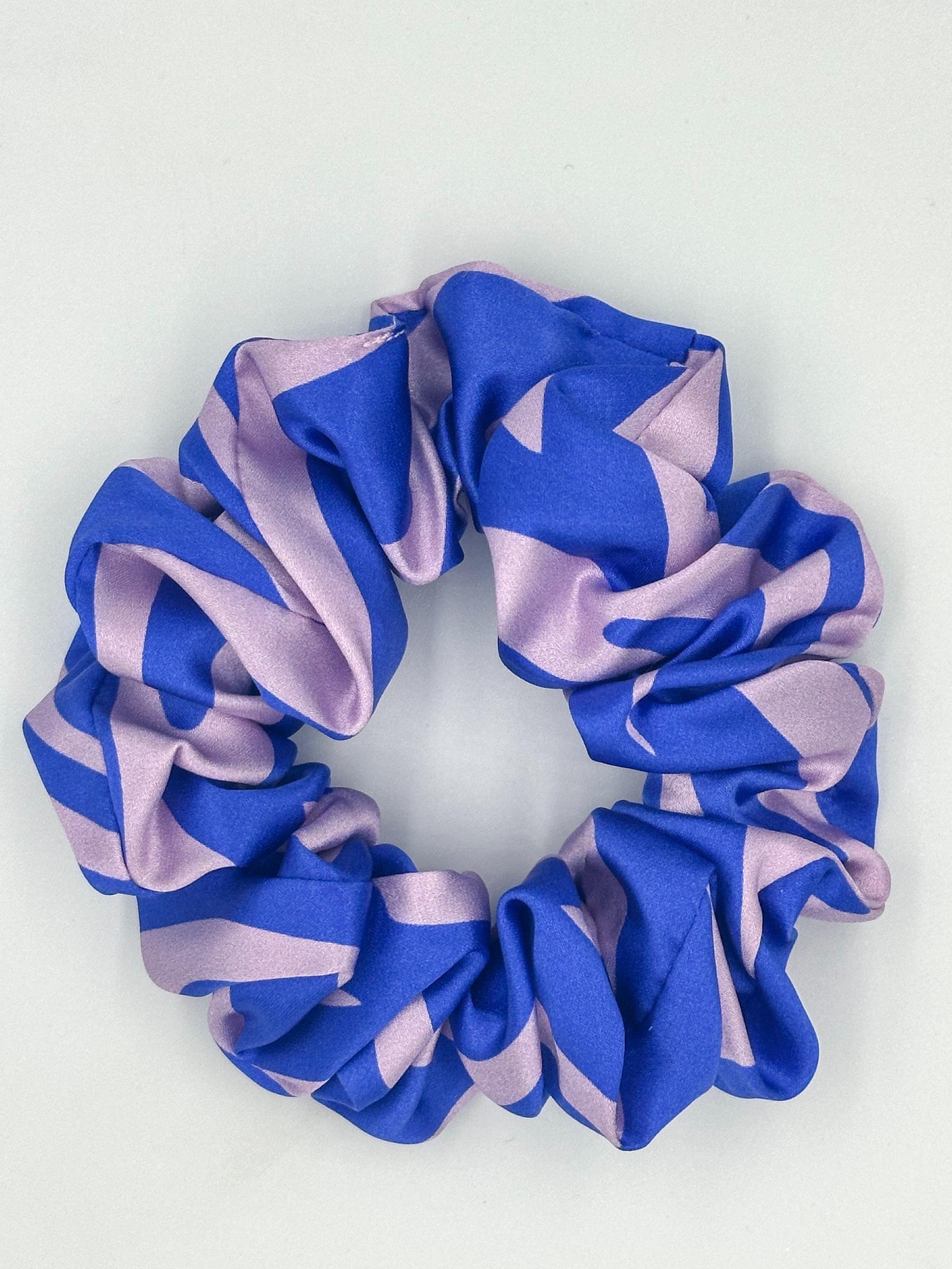Blue Ripple - Saf İpek Saç Tokası Orta Boy