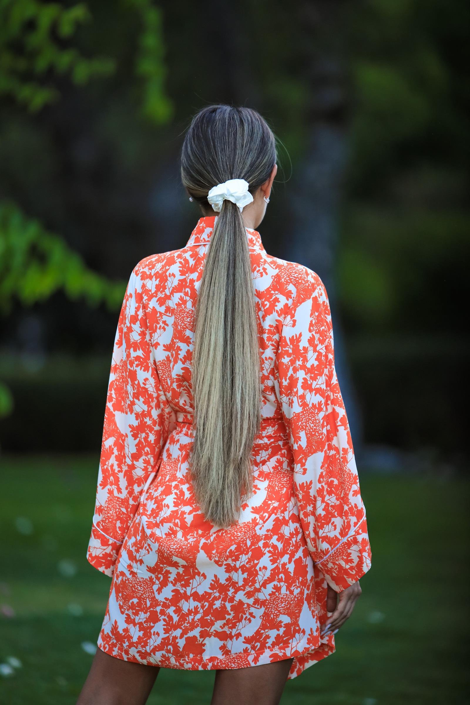 Ekru Saf İpek Saç Tokası Orta Boy