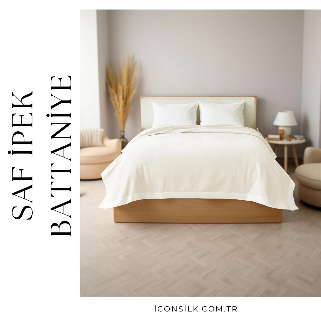 Ivory Satin Edged Pure Silk Blanket