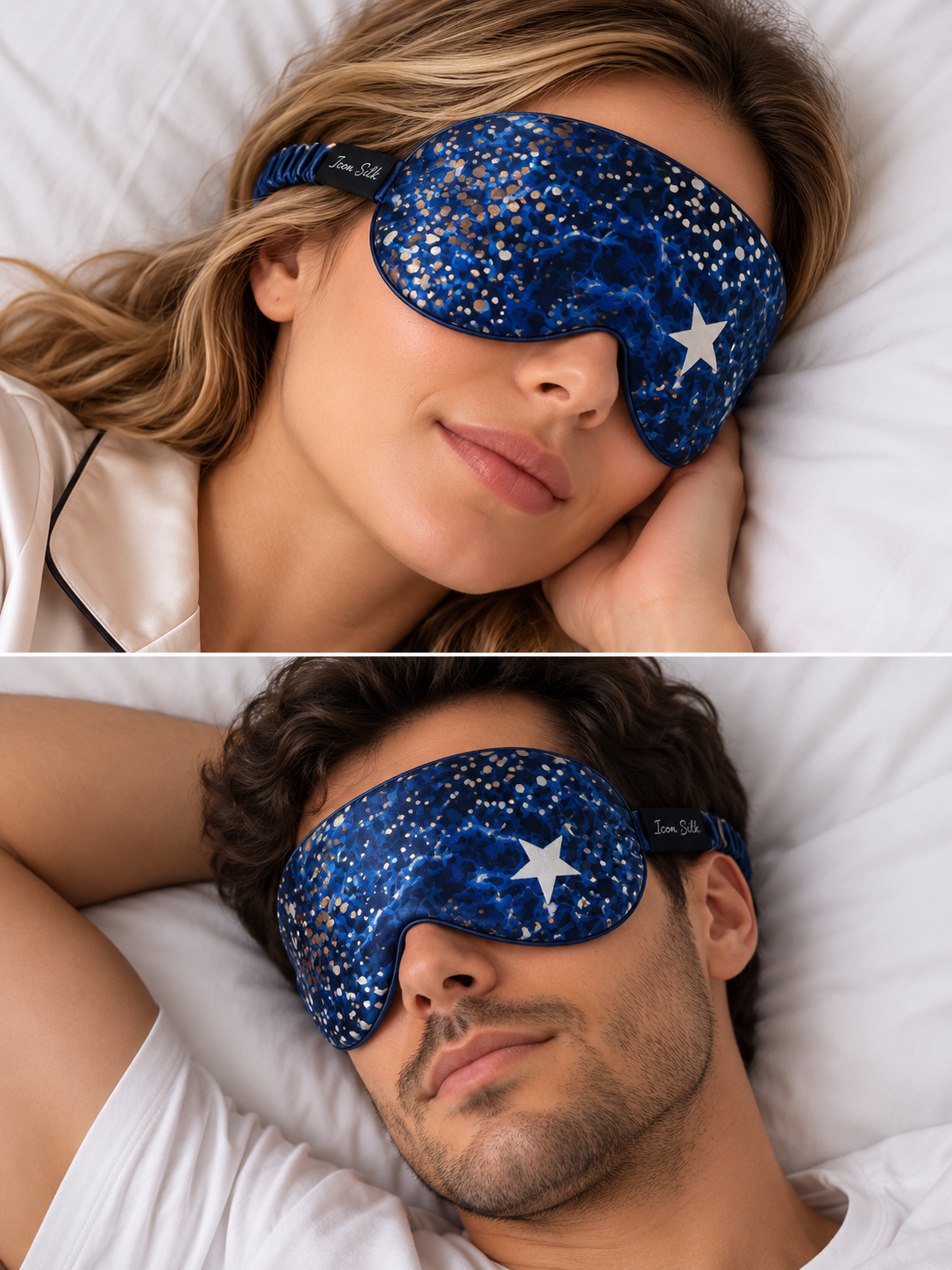 Gece Gökyüzü - 'Sleep & Glow' 22 mm Uyku Maskesi Göz Bandı 