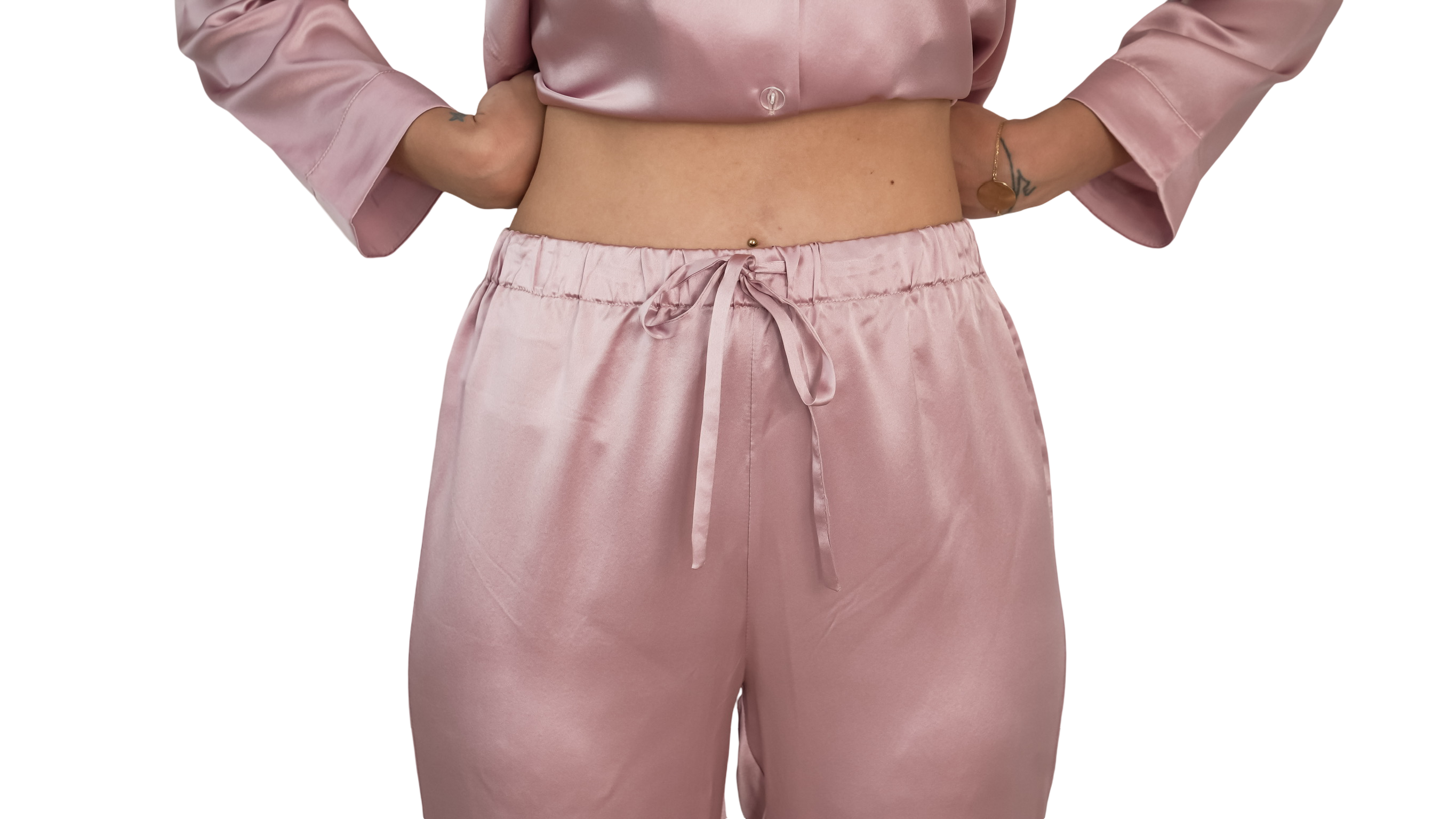 Gül Kurusu - Saf İpek Pijama Takımı