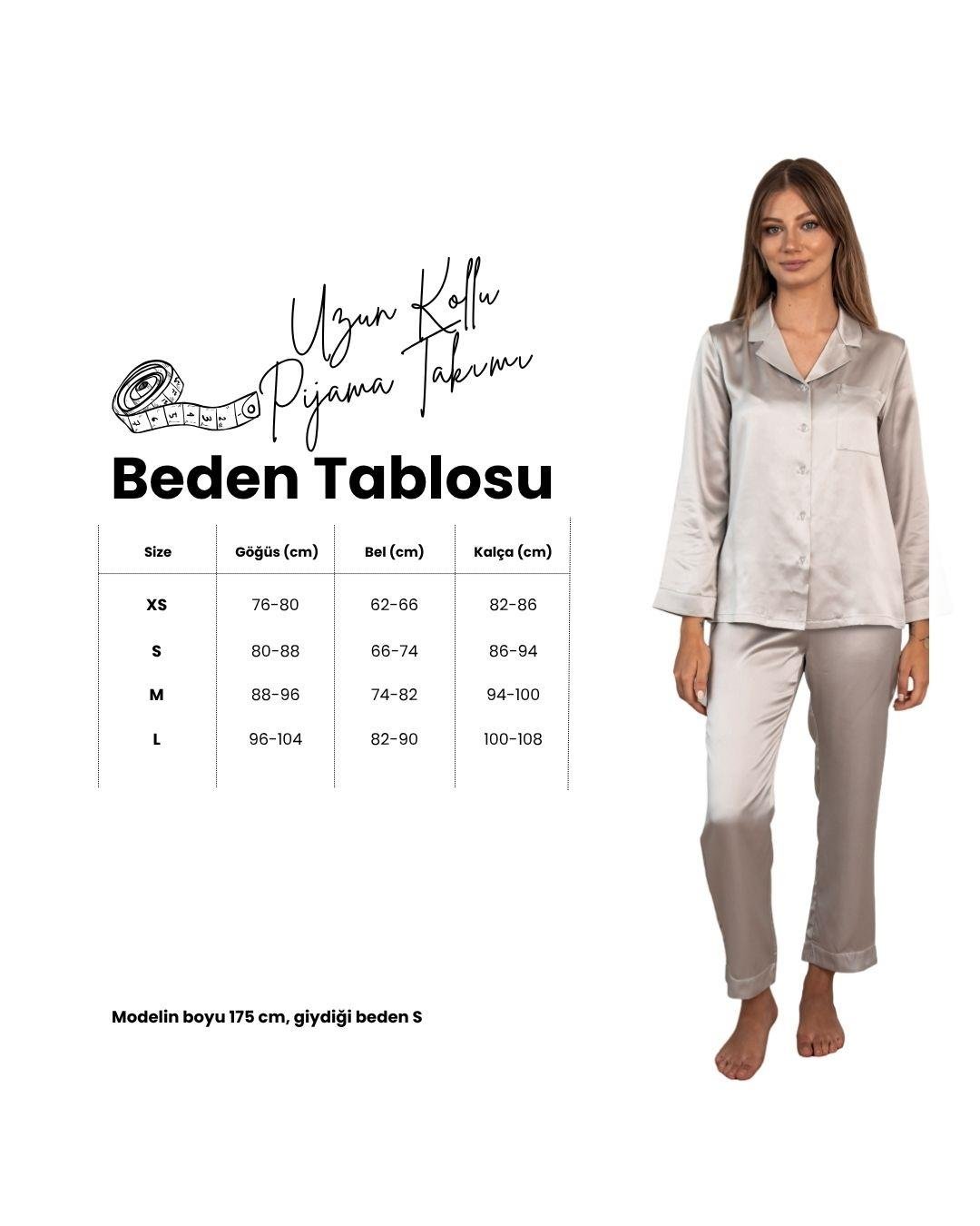 Gül Kurusu - Saf İpek Pijama Takımı