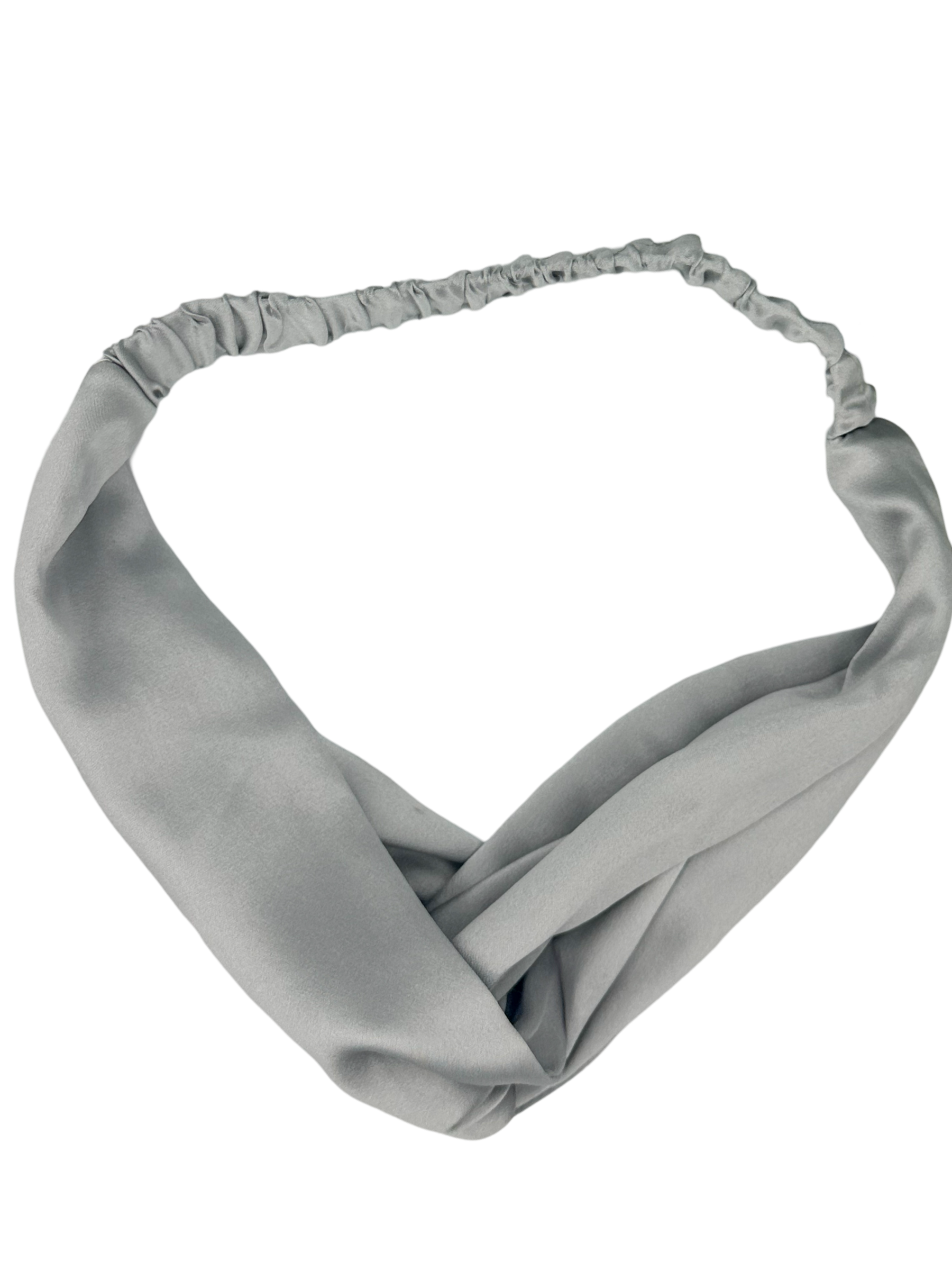 Silver Grey Silk Hair Band