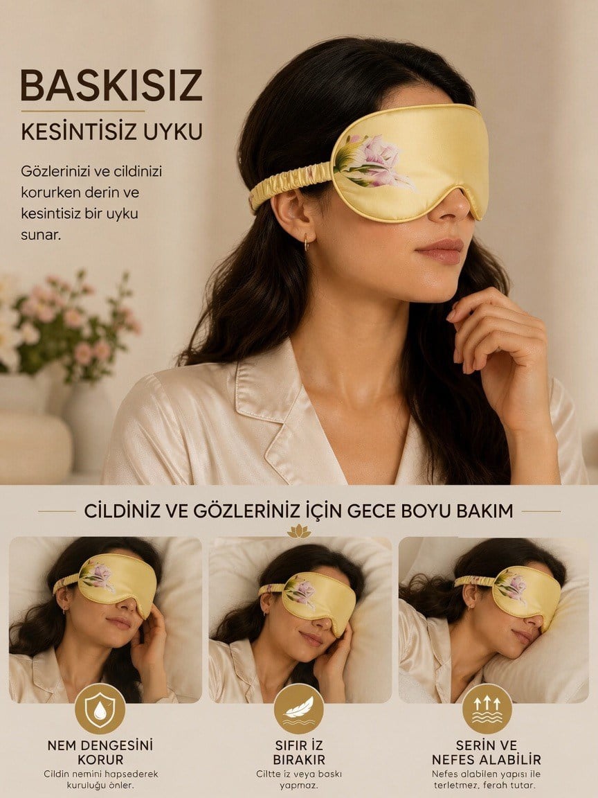Gün Işığı - 'Sleep & Glow' 22 mm Uyku Maskesi Göz Bandı 