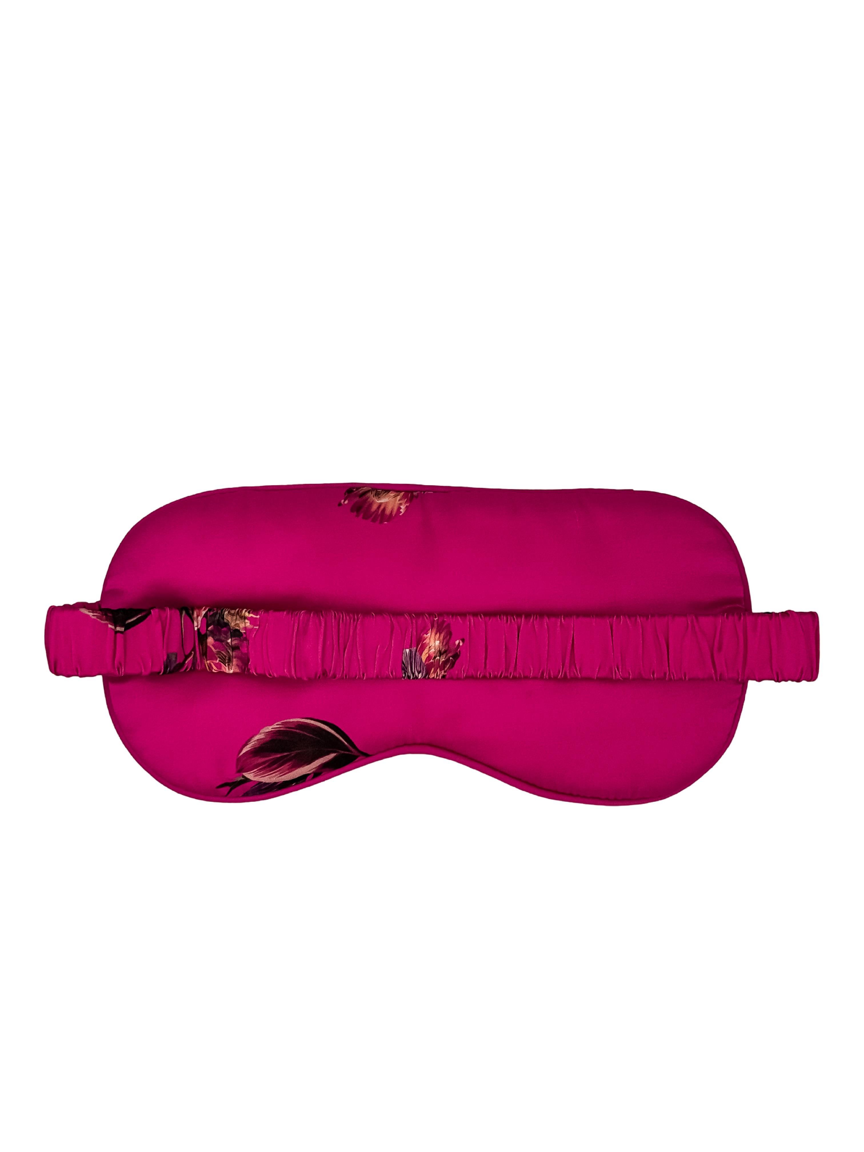 Hot Pink Saf İpek Uyku Maskesi Göz Bandı 