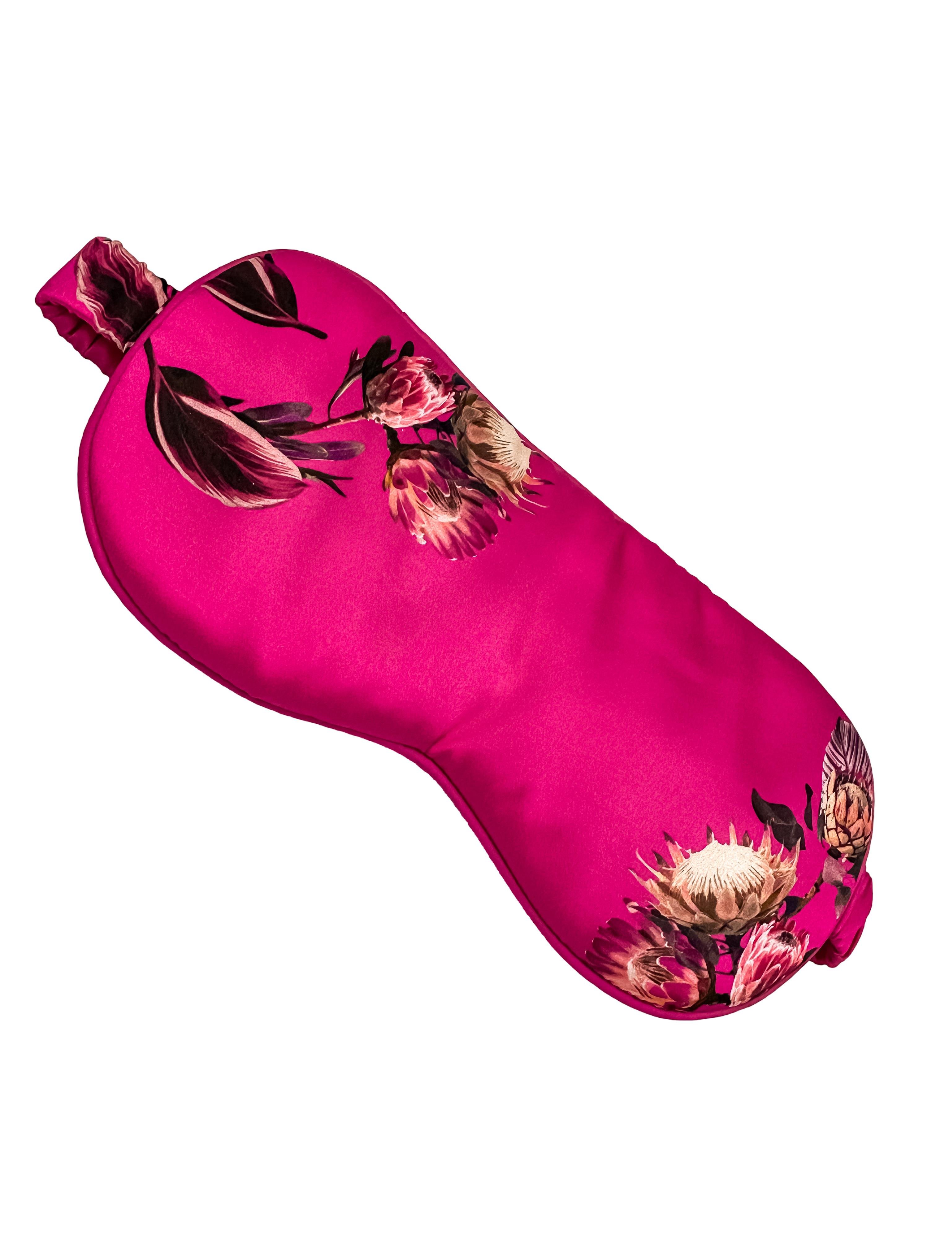 Hot Pink Saf İpek Uyku Maskesi Göz Bandı 