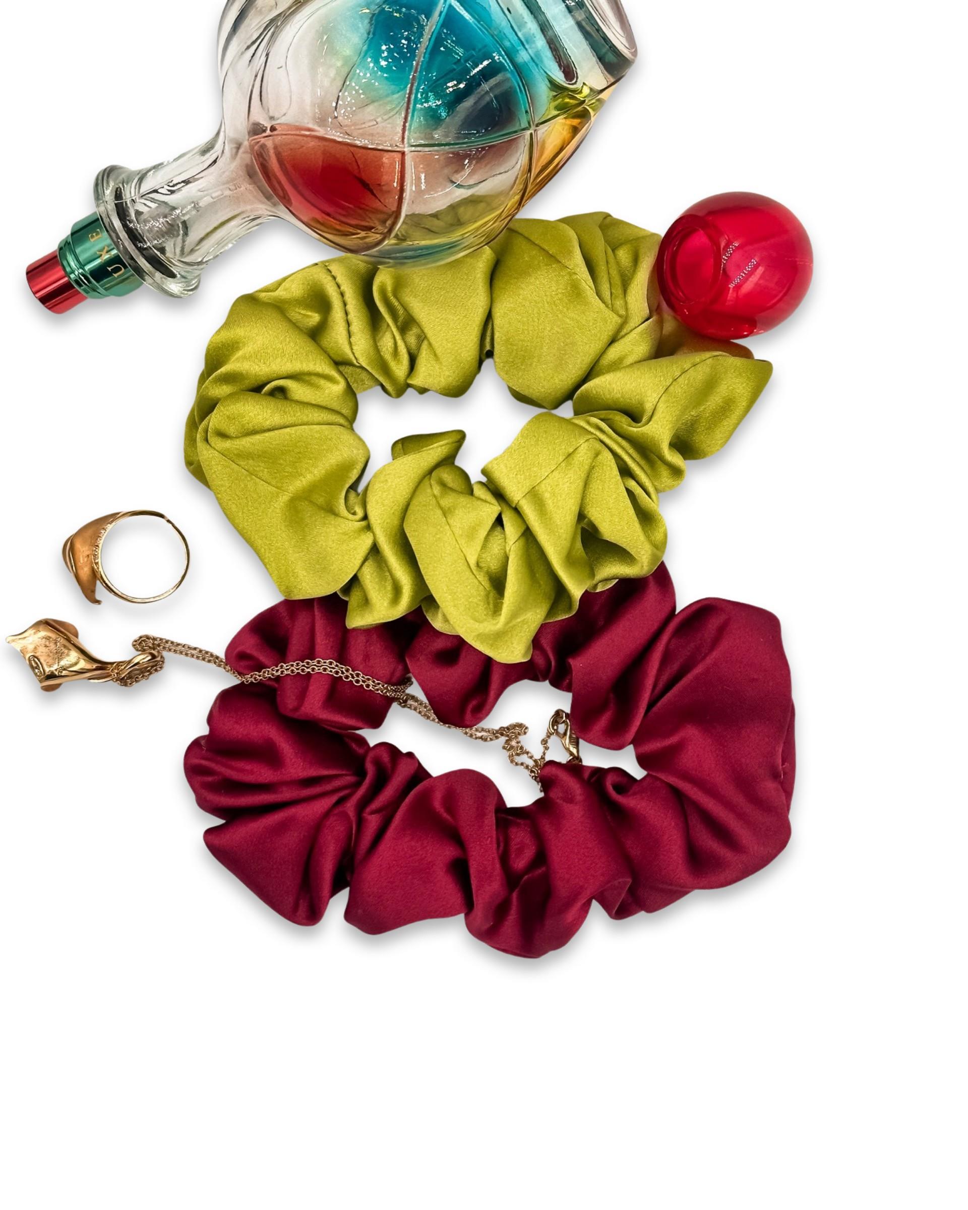 Kırmızı Şarap Saf İpek Saç Tokası Orta Boy