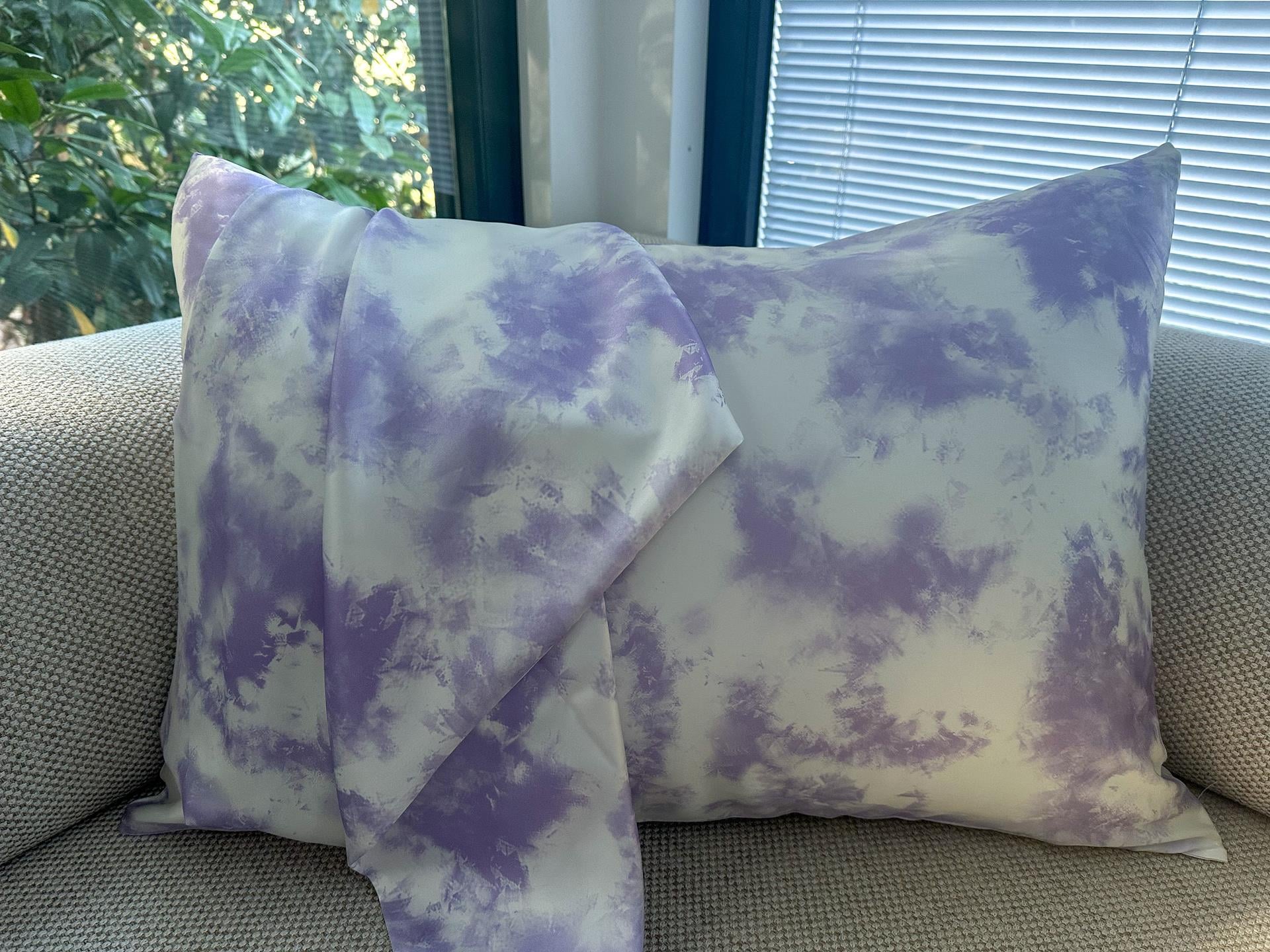 Marble Purple - Saf İpek Yastık Kılıfı 