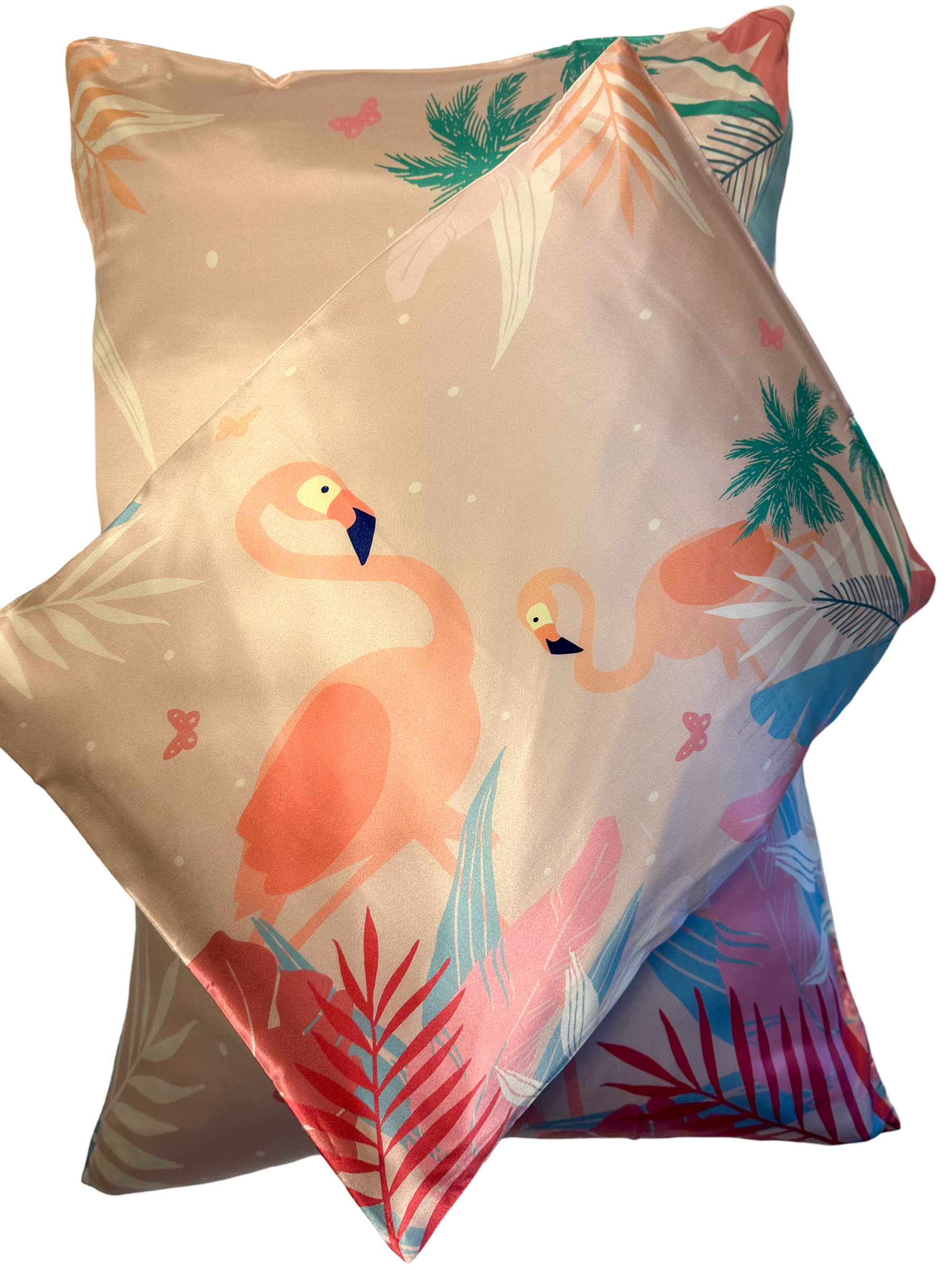 Pembe Flamingo - Saf İpek Bebek Yastık Kılıfı 