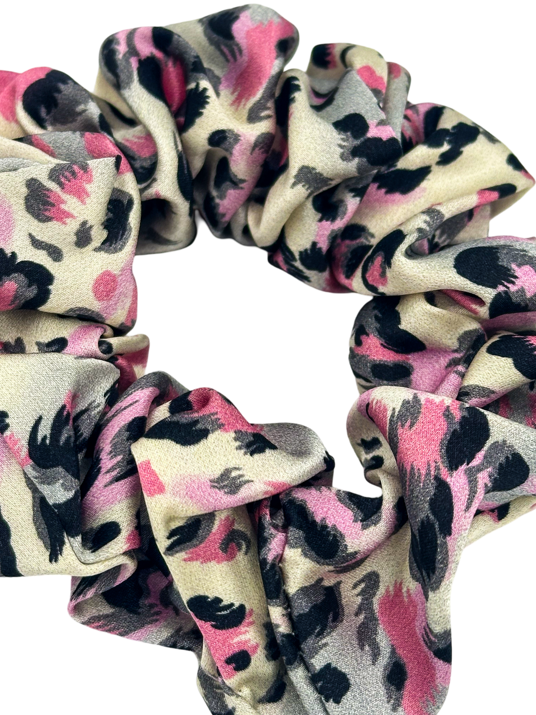 Pink Leo Saf İpek Saç Tokası Orta Boy