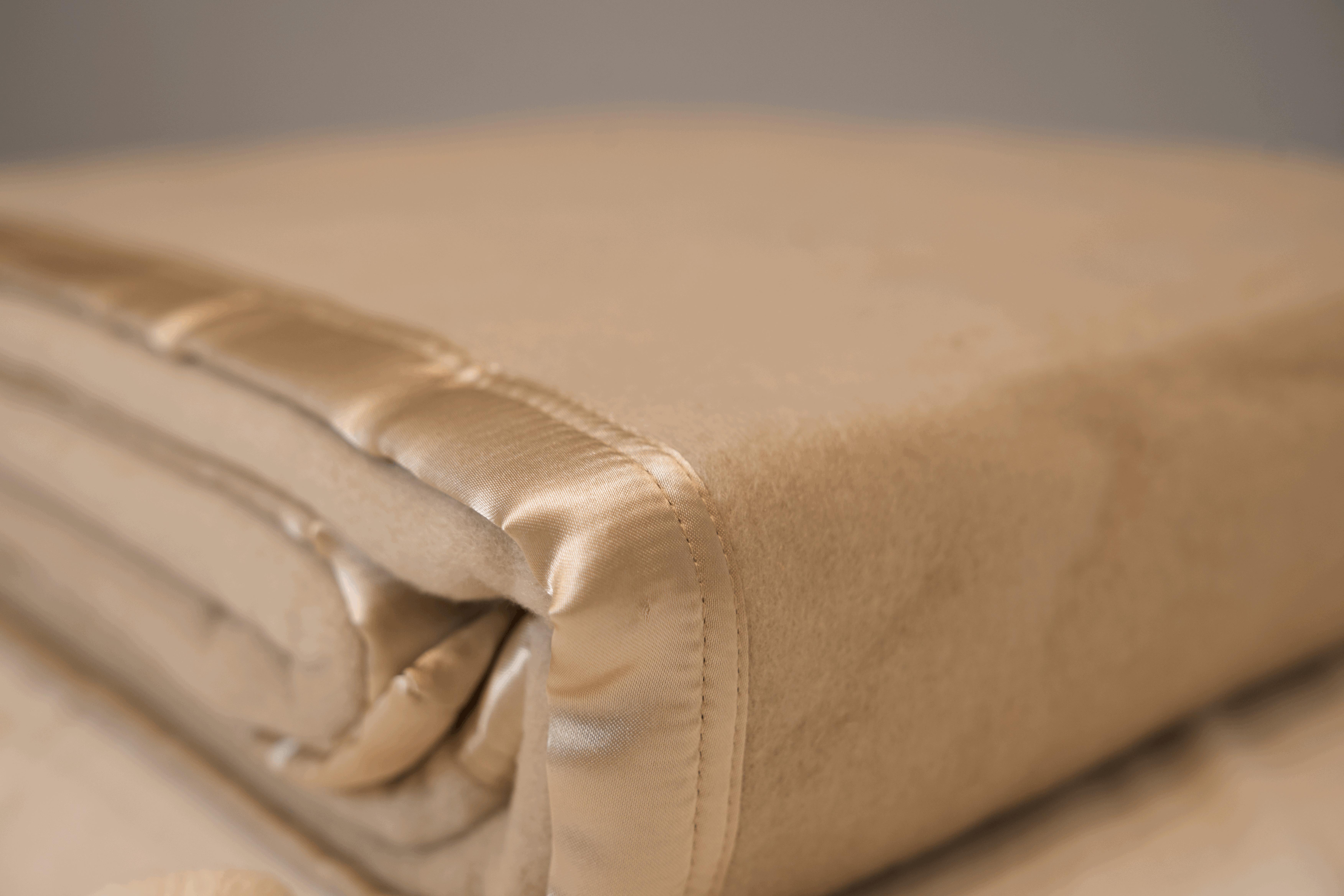 Champagne Satin Edged Pure Silk Blanket