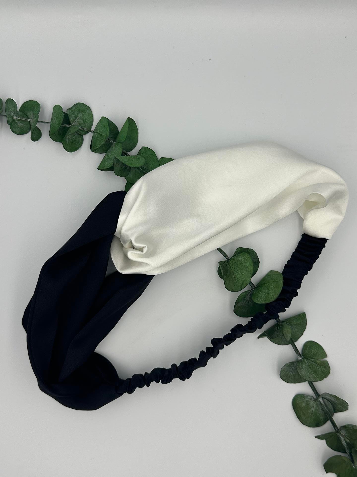 Black Ivory Dual Color Silk Hair Band