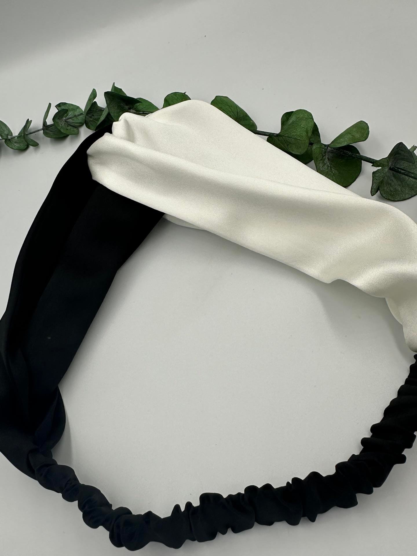 Black Ivory Dual Color Silk Hair Band