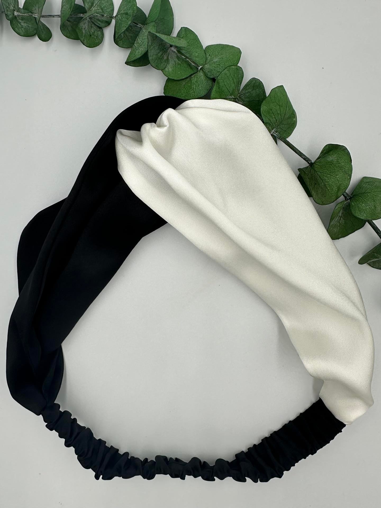Black Ivory Dual Color Silk Hair Band