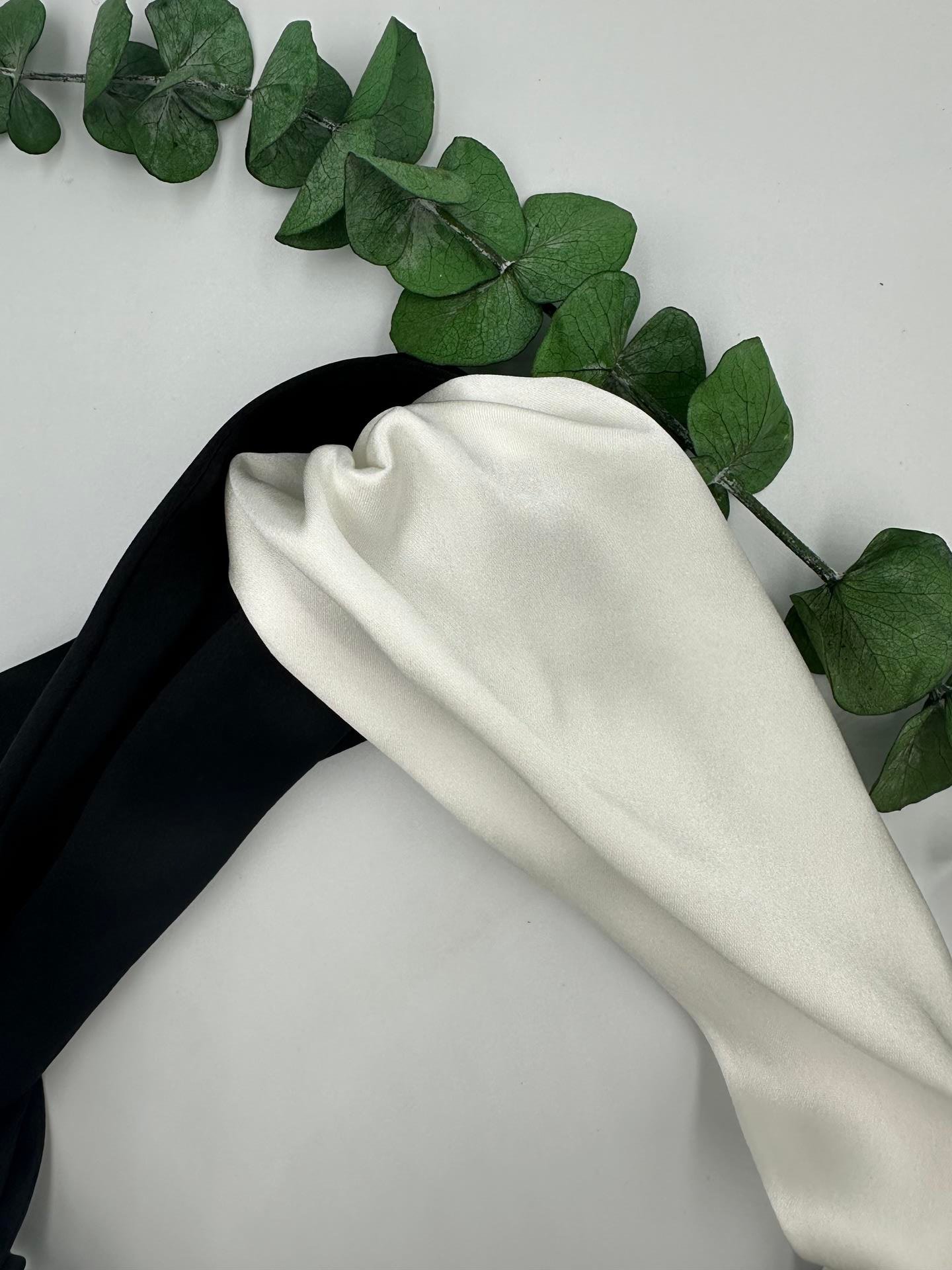 Black Ivory Dual Color Silk Hair Band