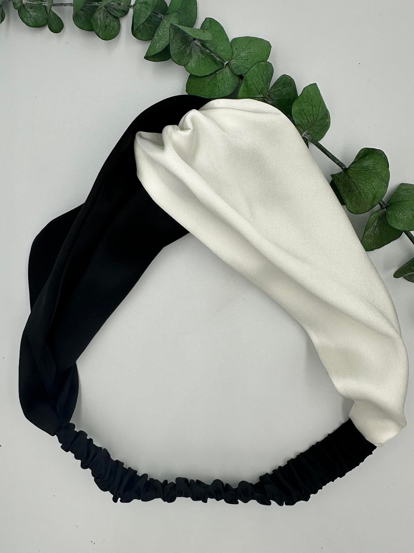 Black Ivory Dual Color Silk Hair Band