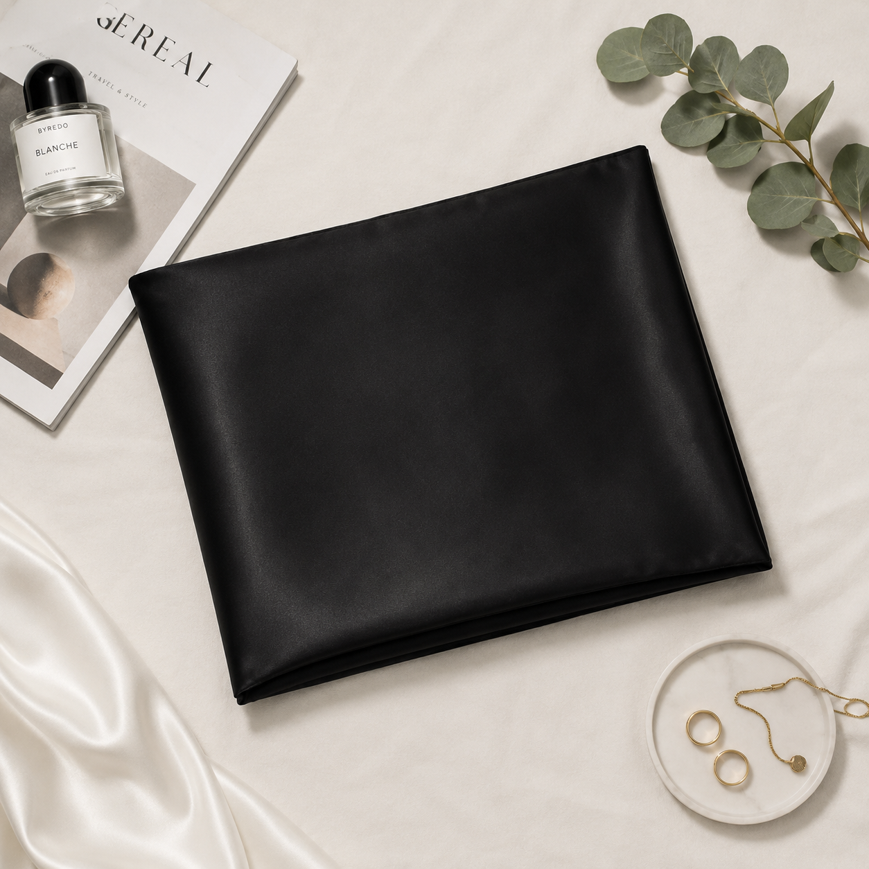 Black 19 Momme Silk Pillowcase 