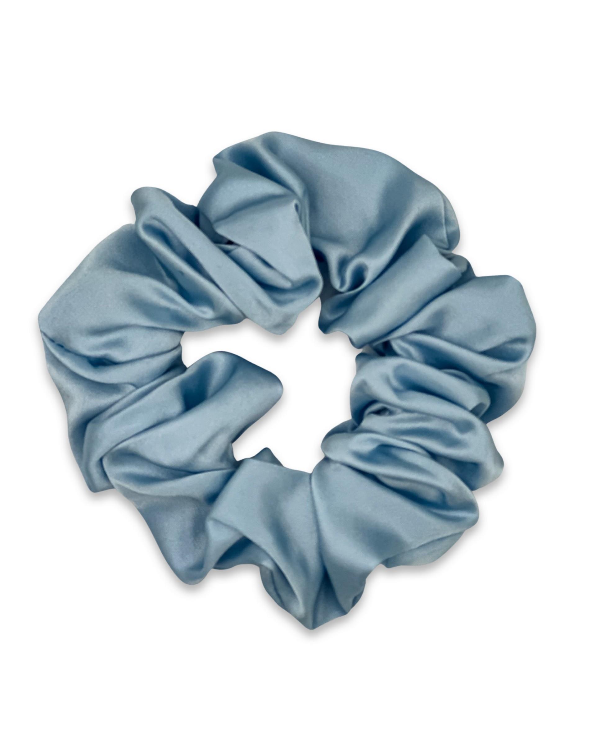 Soluk Mavi Saf İpek Saç Tokası Orta Boy