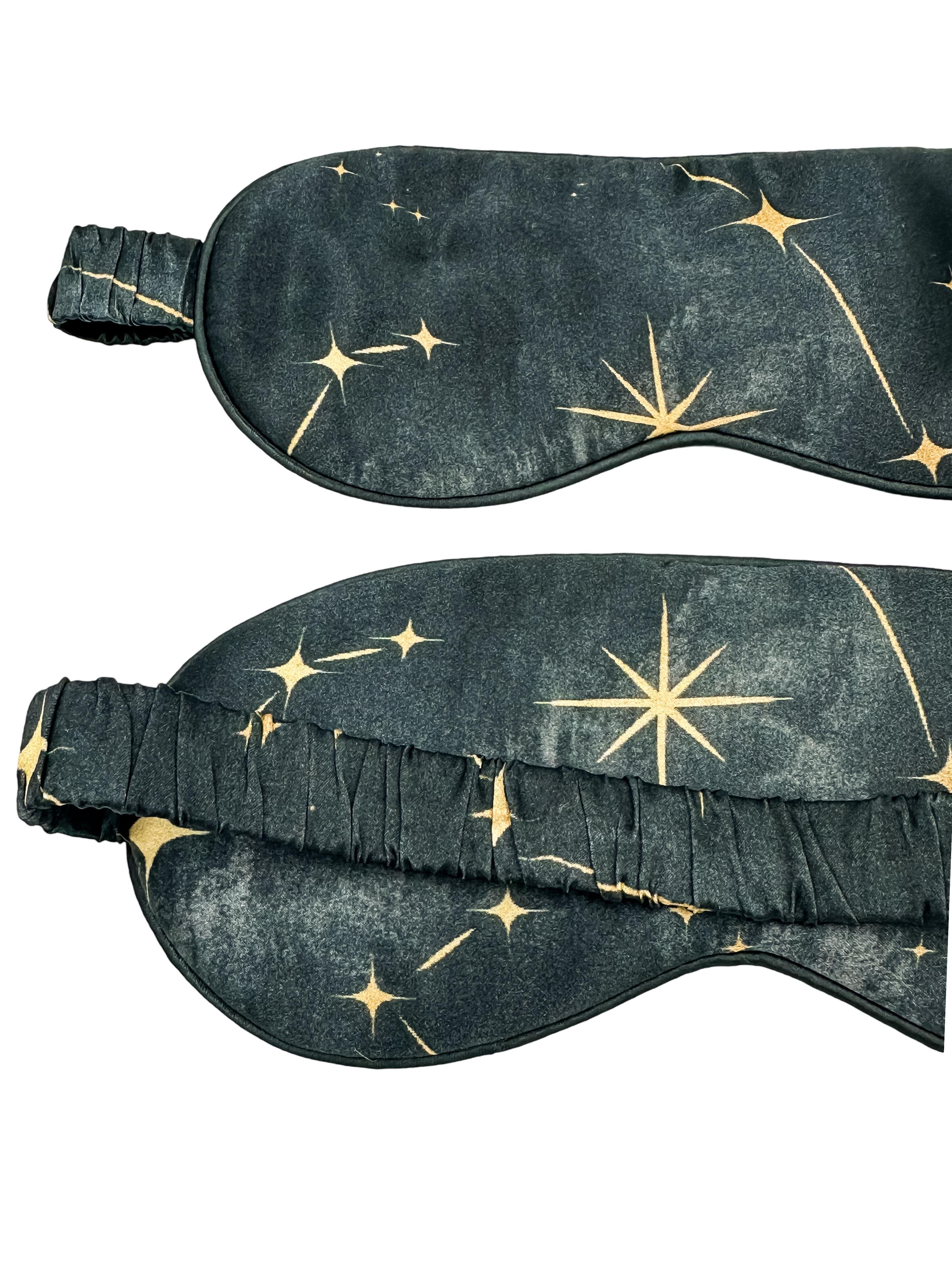 Starry Night Saf İpek Uyku Maskesi Göz Bandı 