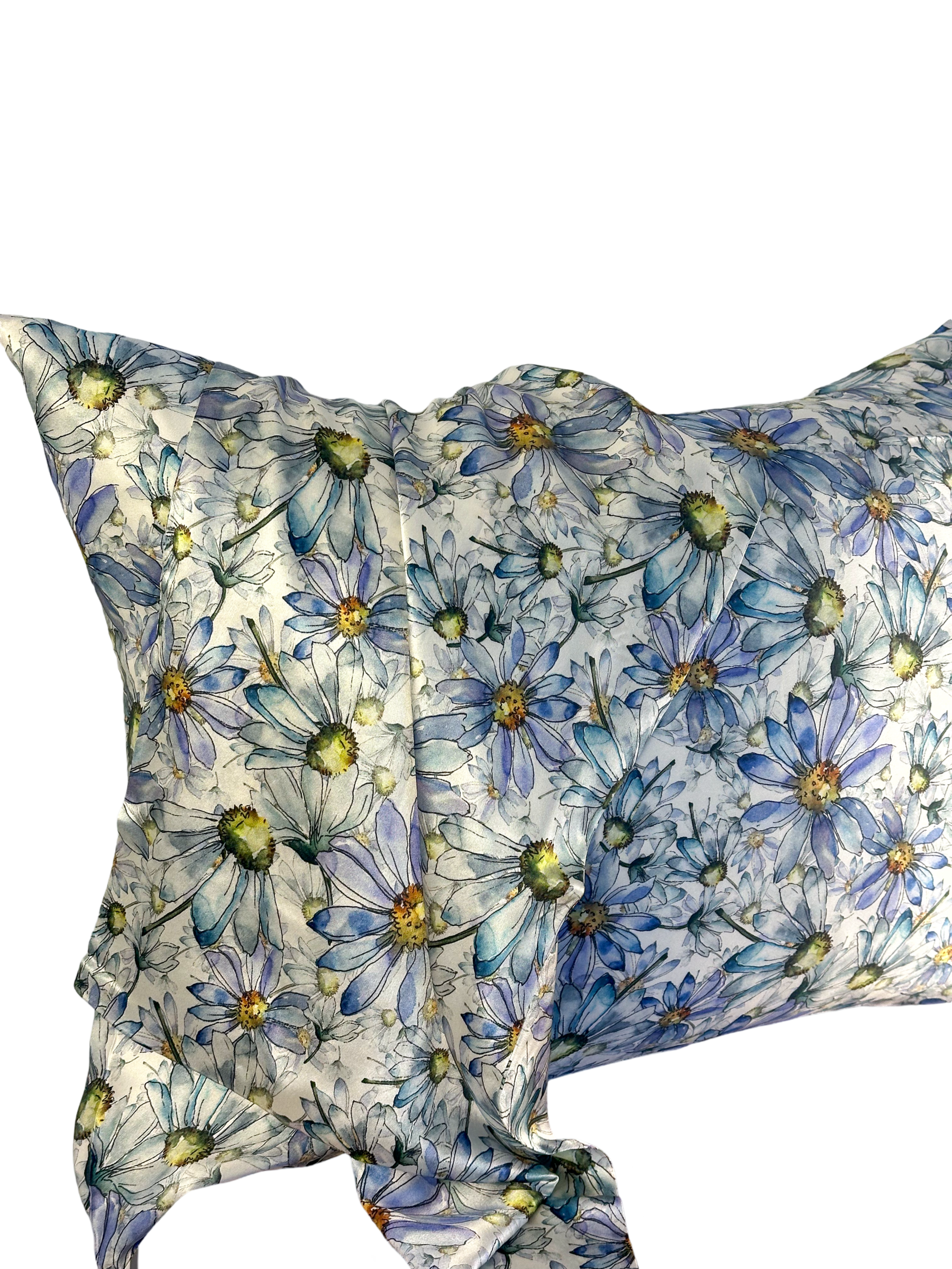 Watercolor Daisy - Saf İpek Yastık Kılıfı 