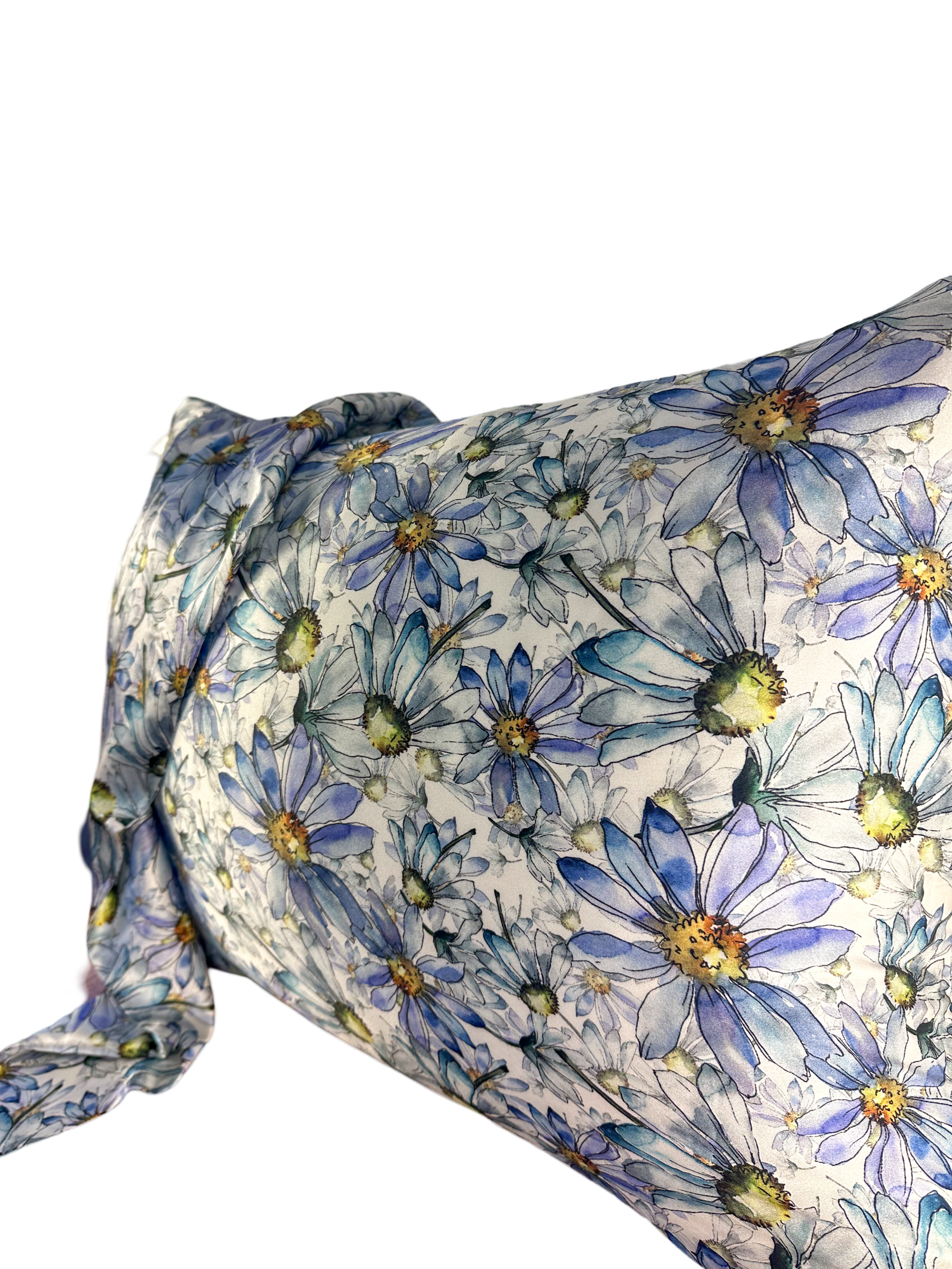 Watercolor Daisy - Saf İpek Yastık Kılıfı 